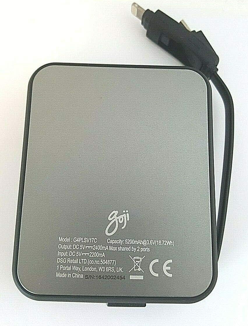 Goji 5,200 mAh Portable Power Bank Charger Lightning and Micro USB Gunmetal Grey - Image 4