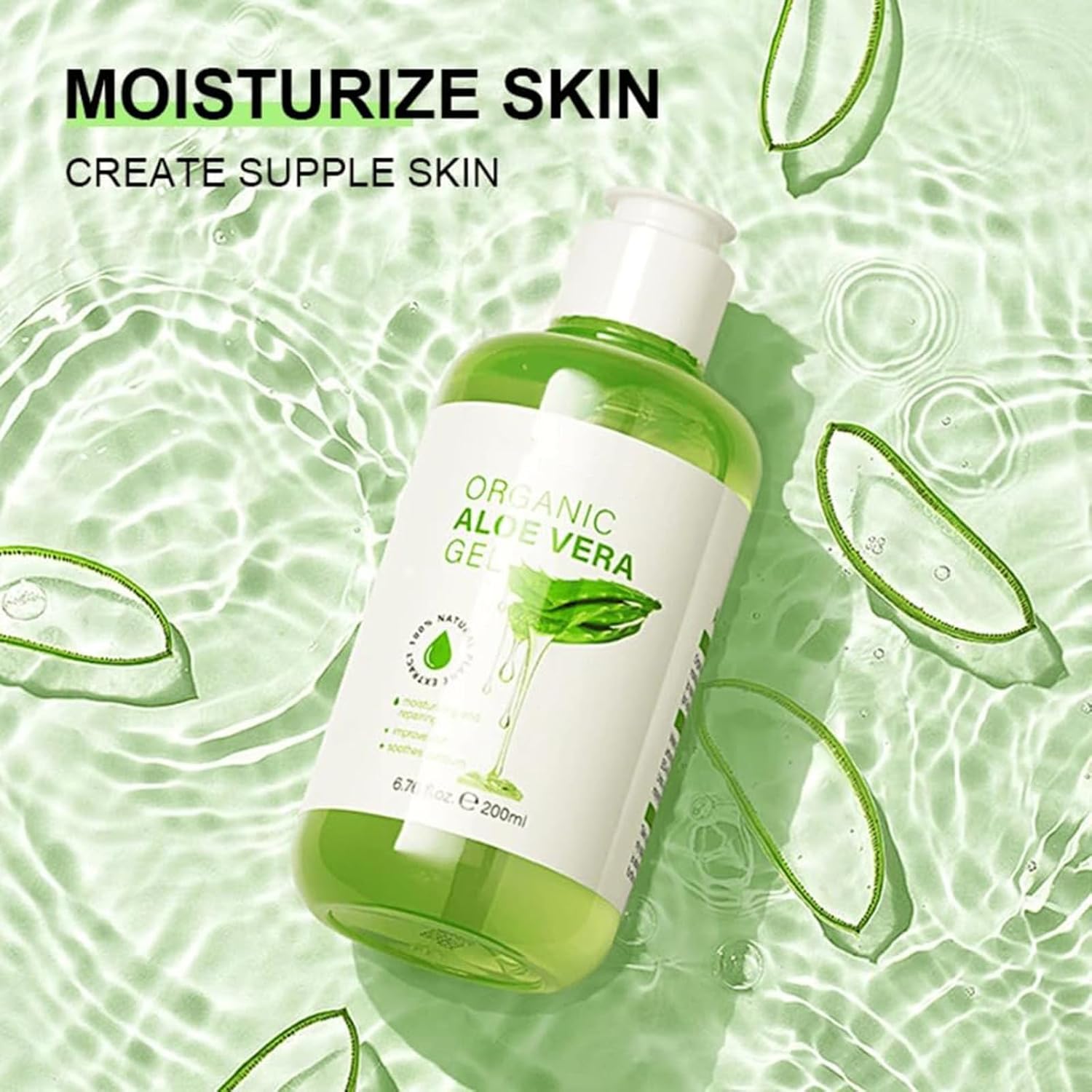 100% Pure Aloe Vera Gel - Moisturizing Face, Body & Hair Care - Natural Cosmetics Against Dry Skin, Sunburn & Irritation - Image 4