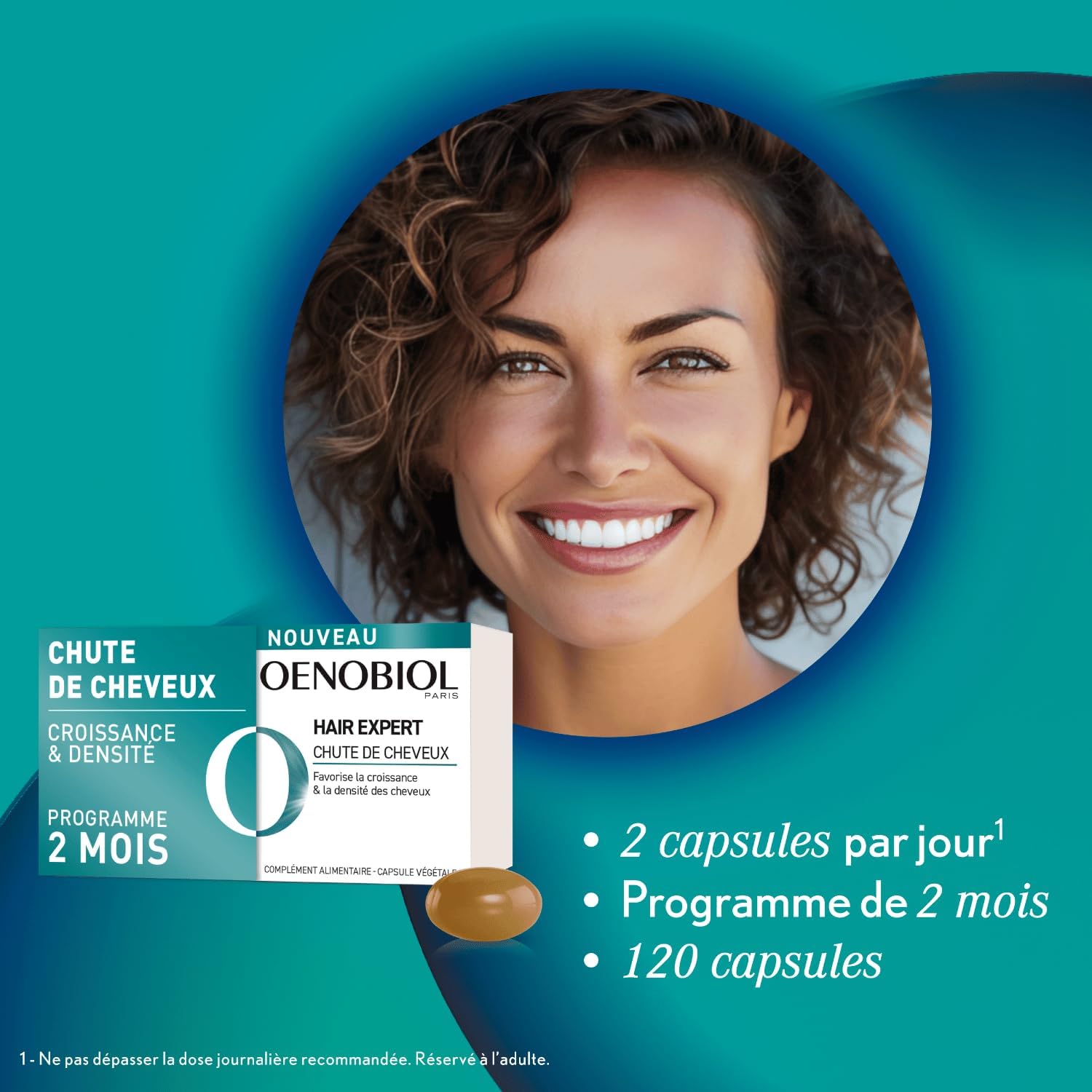 OENOBIOL Hair Expert Hair Loss - New Concentrated Formula - Promotes Growth - Preserves Hair Density - Dietary Supplement 2 x 60 Capsules - 2 Months Programme - Image 7