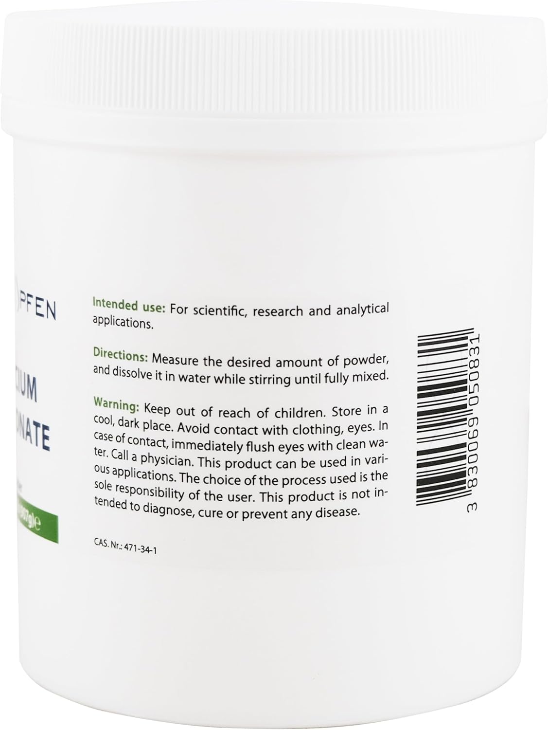 Calcium Carbonate Powder | 2 lb - 907 g | Highest Purity Limestone | Third Party Lab Analysis | Heiltropfen - Image 3