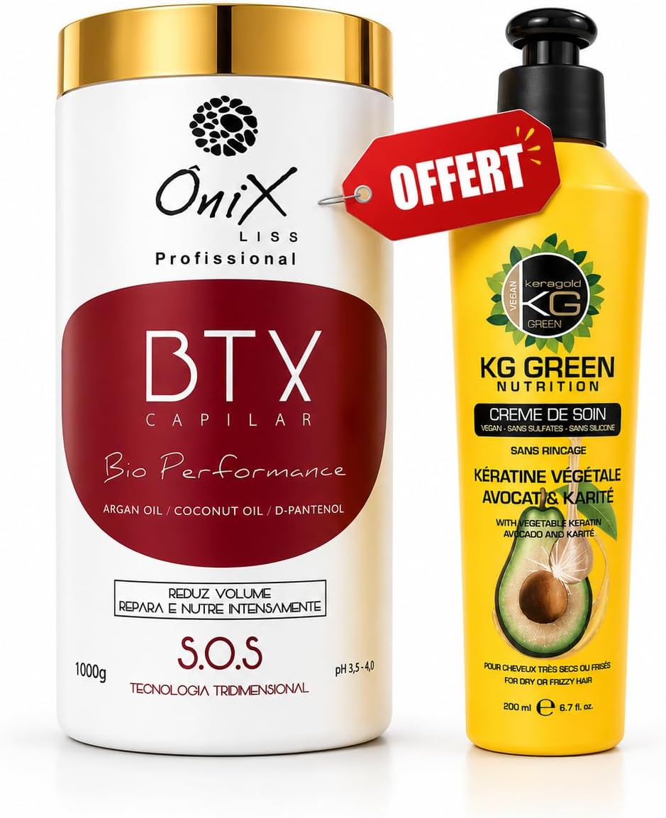 OniX Liss BTX Capilar Bio Performance 1000 g – BTX Hair – Repairs, Nourishes & Reduces Frizz – Keragold Leave-In Cream Available (Random) - Image 3