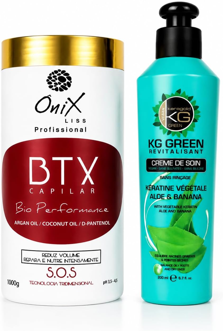 OniX Liss BTX Capilar Bio Performance 1000 g – BTX Hair – Repairs, Nourishes & Reduces Frizz – Keragold Leave-In Cream Available (Random) - Image 4