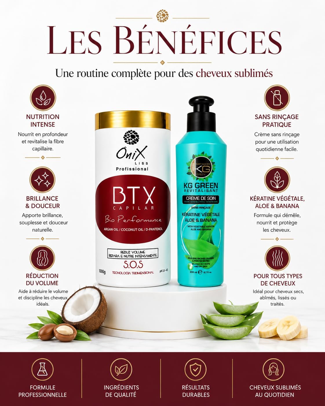 OniX Liss BTX Capilar Bio Performance 1000 g – BTX Hair – Repairs, Nourishes & Reduces Frizz – Keragold Leave-In Cream Available (Random) - Image 6