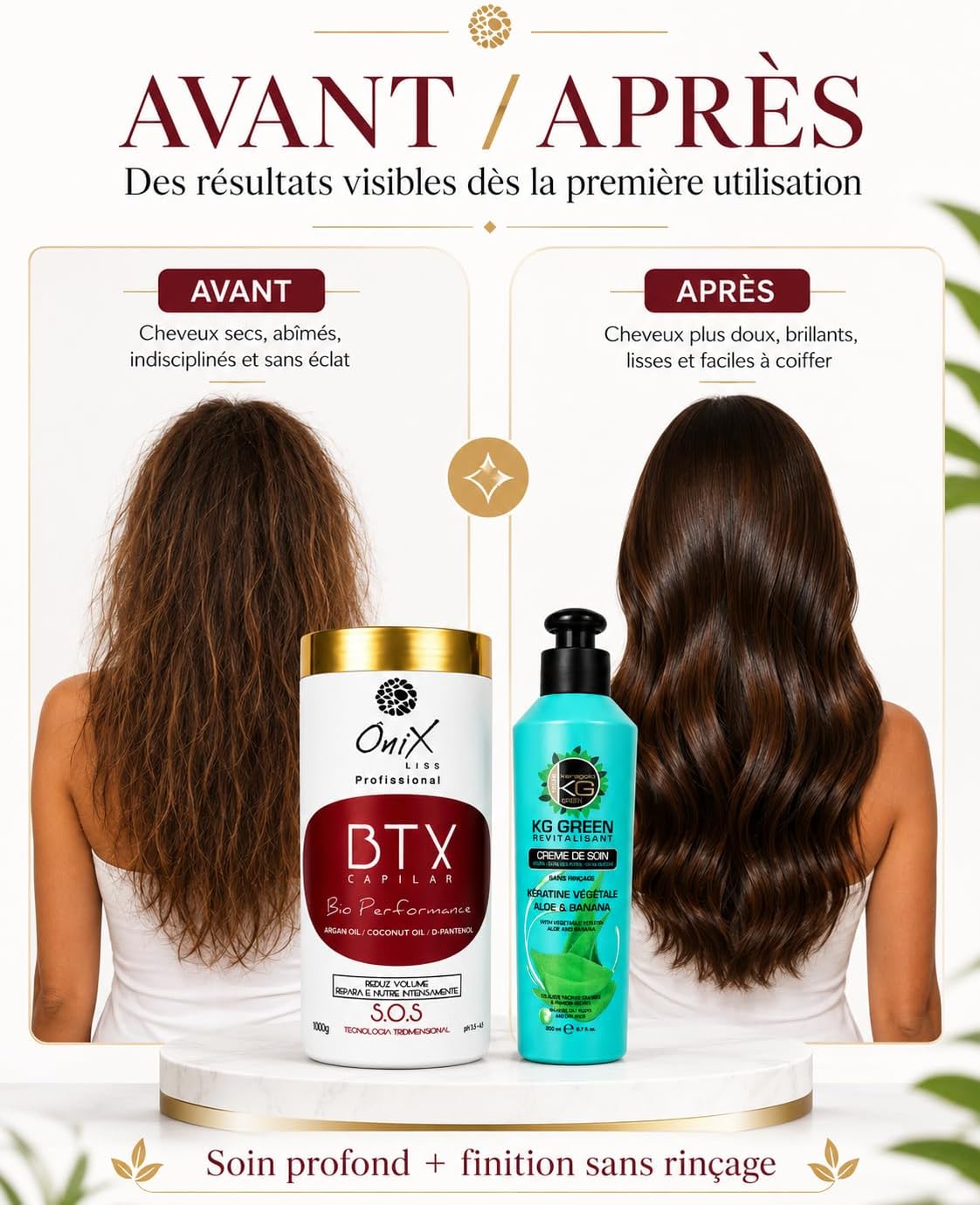 OniX Liss BTX Capilar Bio Performance 1000 g – BTX Hair – Repairs, Nourishes & Reduces Frizz – Keragold Leave-In Cream Available (Random) - Image 7