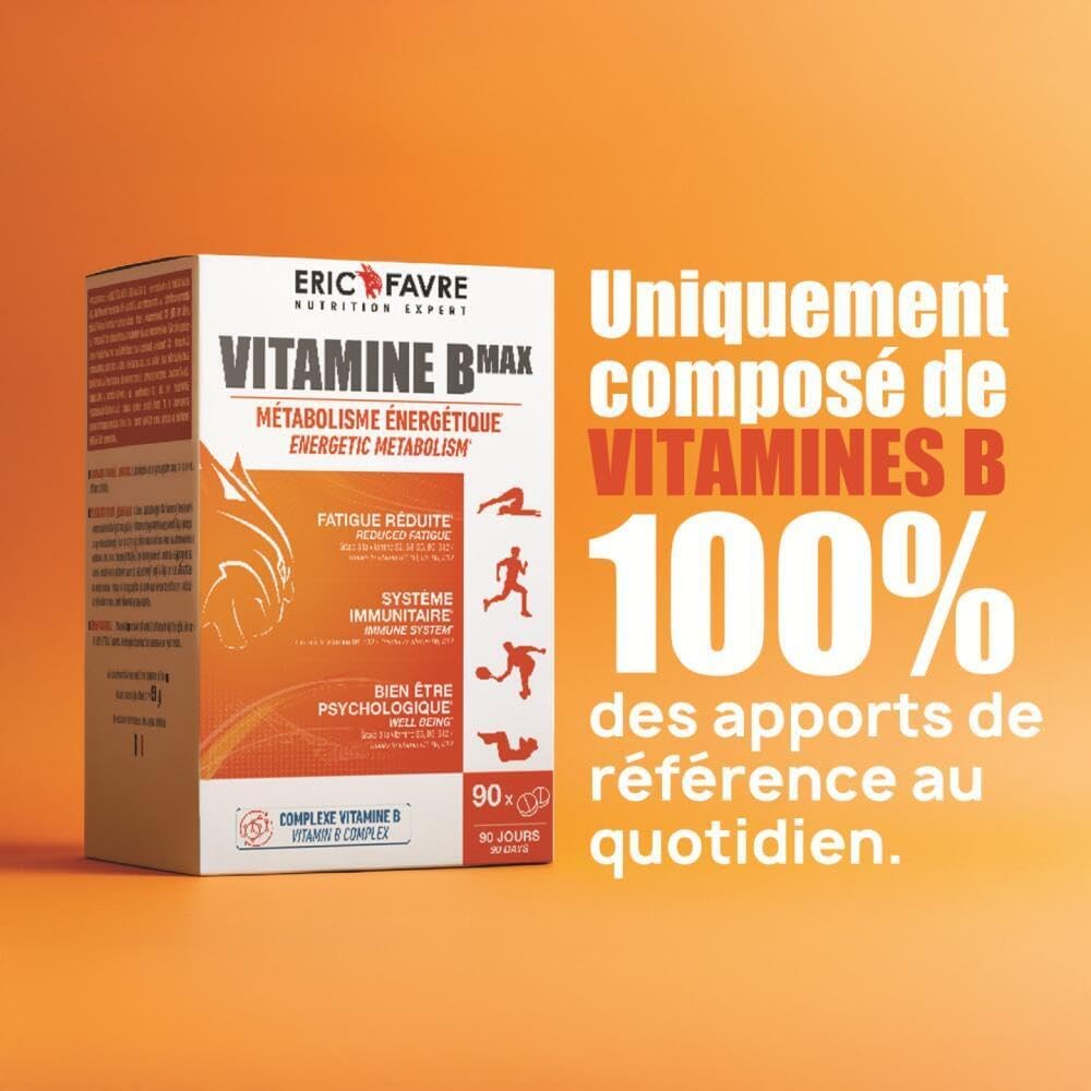 VITAMIN B COMPLEX B Maxx - Highly Dosed - Vitamins B1, B2, B3, B5, B6, B7, B9, B12 - Immune System, Fatigue Reduction - Programme 90J - 90 Tablets - Eric Favre - Image 4