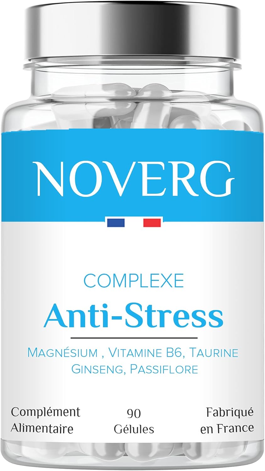 Anti-Stress | Reduces Anxiety & Mental Fatigue | Relaxation, Relaxation & Serenity | Magnesium, Vitamin B6, Taurine, Ginseng, Passionflower | Vegan | 90 Capsules | Made in France - Image 2
