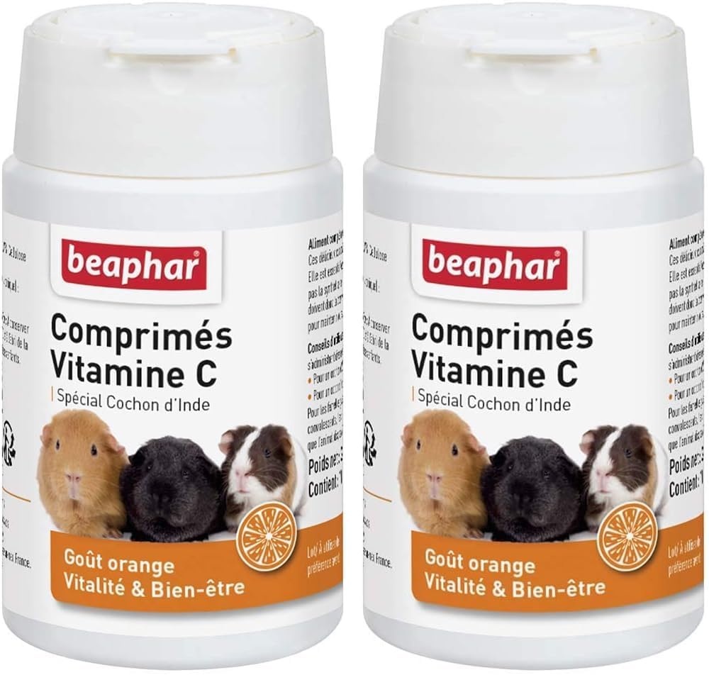 BEAPHAR Guinea Pig Vitamin C Tablets – Orange Taste – Provides Vitality and Wellness – Meets Guinea Pig Vitamin C Needs – Good Health – 100 Pieces (Pack of 2) - Image 2