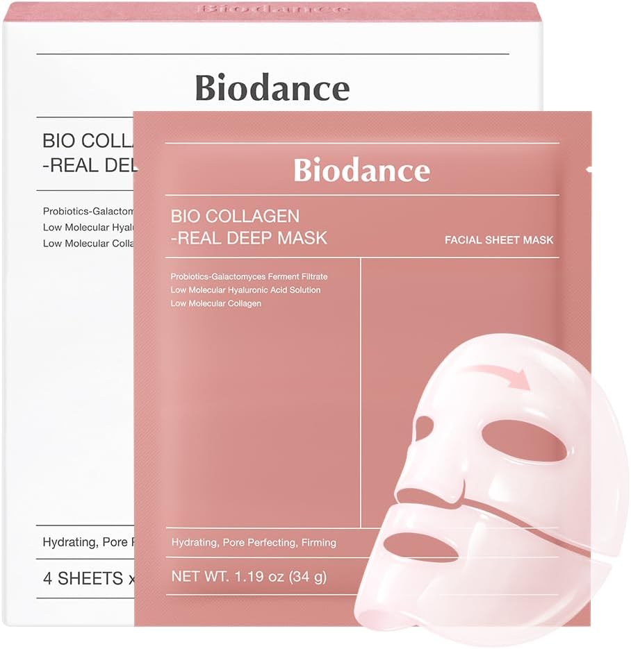 BIODANCE Bio-Collagen Real Deep Mask, Hydrogel Mask, Pore Minimization, Elasticity Enhancement, Korean Skincare | 1.19 oz (1.19 oz) x 4 pcs - Image 2