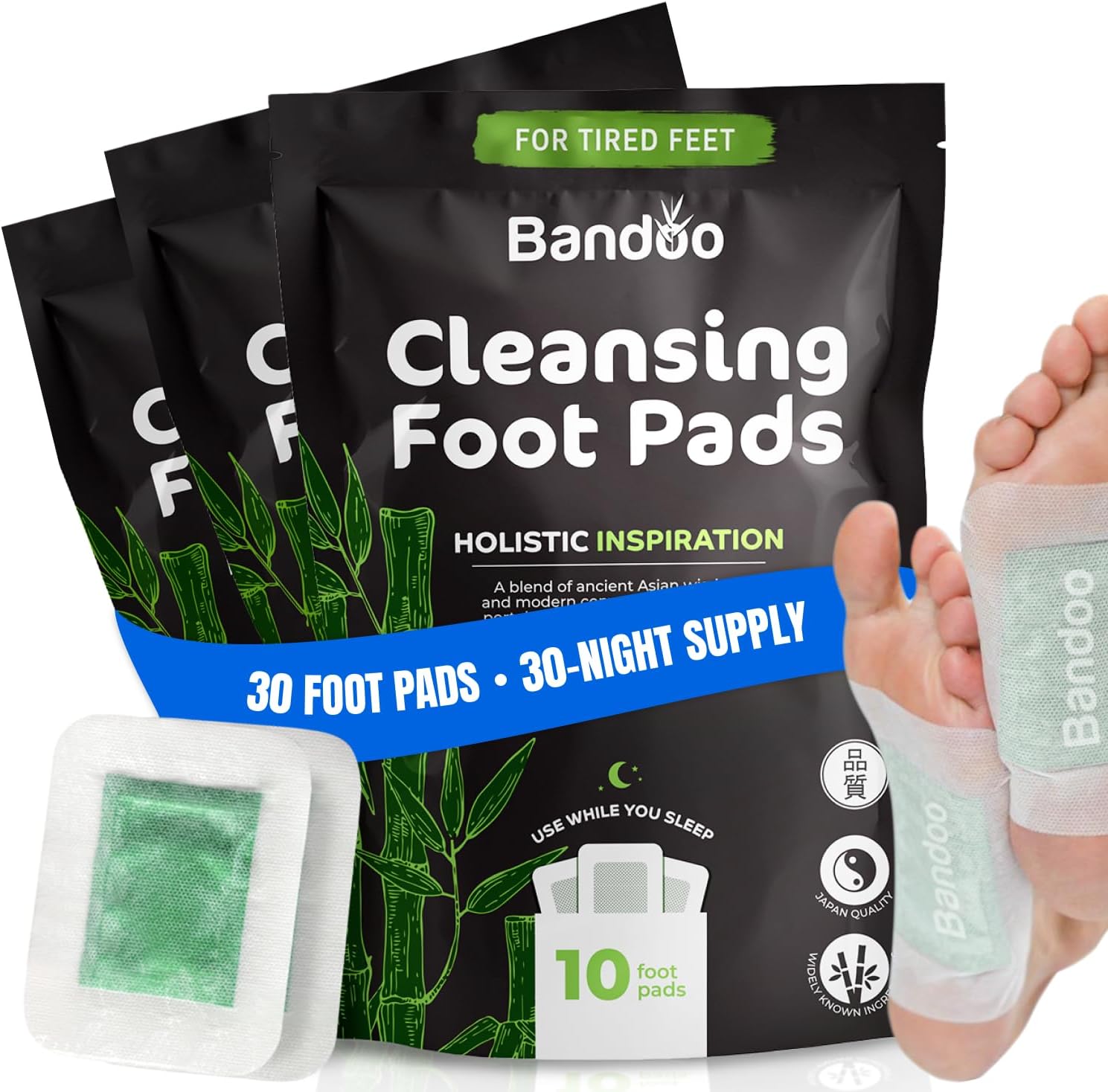 Bandoo Rana Pads - 30 Natural Detox Foot Pads - Deep Cleansing Foot Care - Ancestrally Inspired Plantar Patches for Soothing and Purification Routine - Image 2