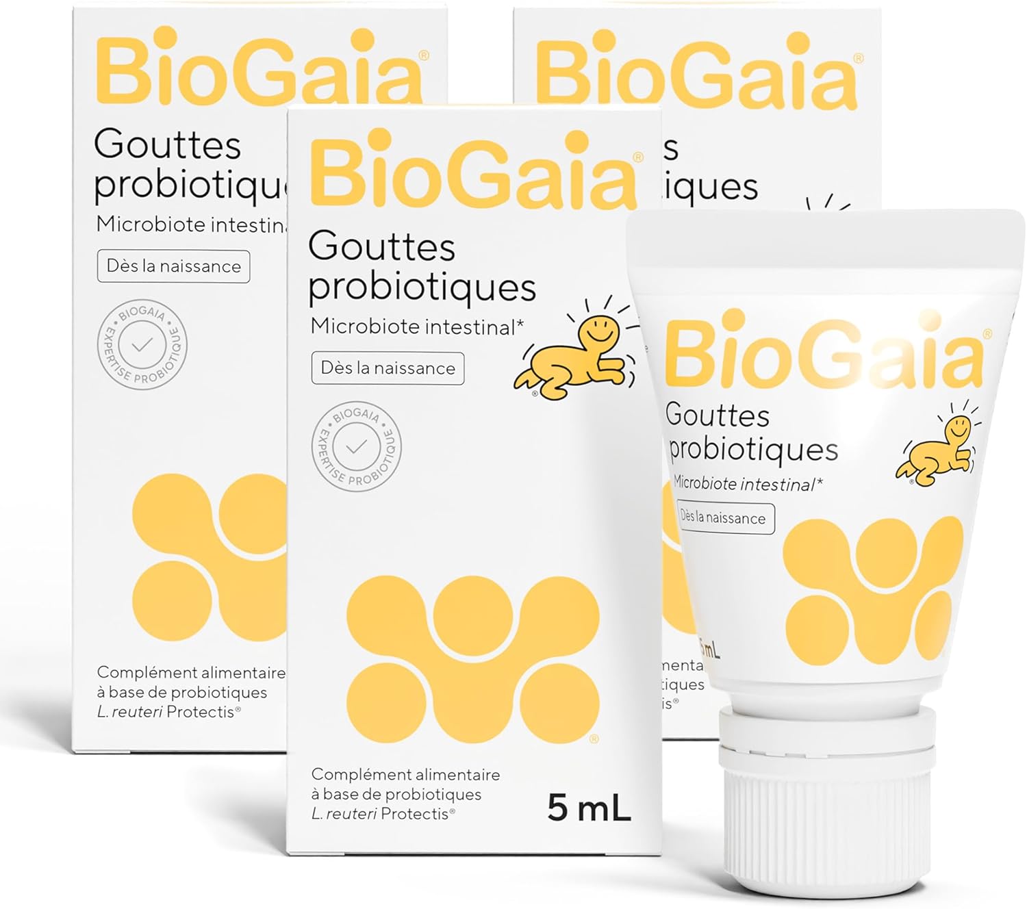 BioGaia Probiotic Drops for Babies & Infants | Gut Flora Balance | Probiotic Based Food Supplement | Contains L. reuteri Protectis | 5ml Bottle - Pack of 3 - Image 2