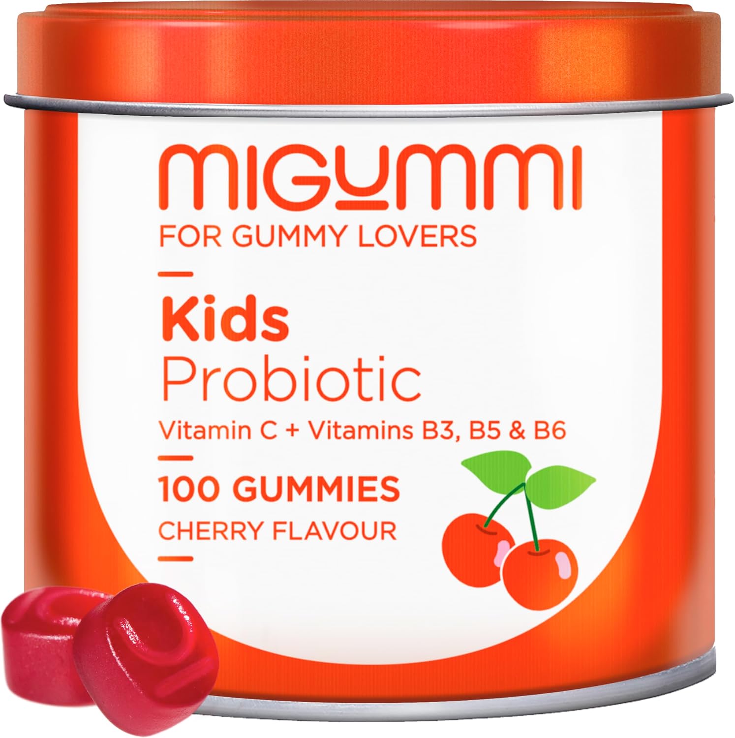 Children's Probiotic Gummies - 100 Natural Cherry Flavour Gummies - Probiotics, Vitamin C, B3, B5, B6 - Intestinal Flora, Gas and Bloating - Children's Vitamins - Vegan - Gluten Free - Image 2