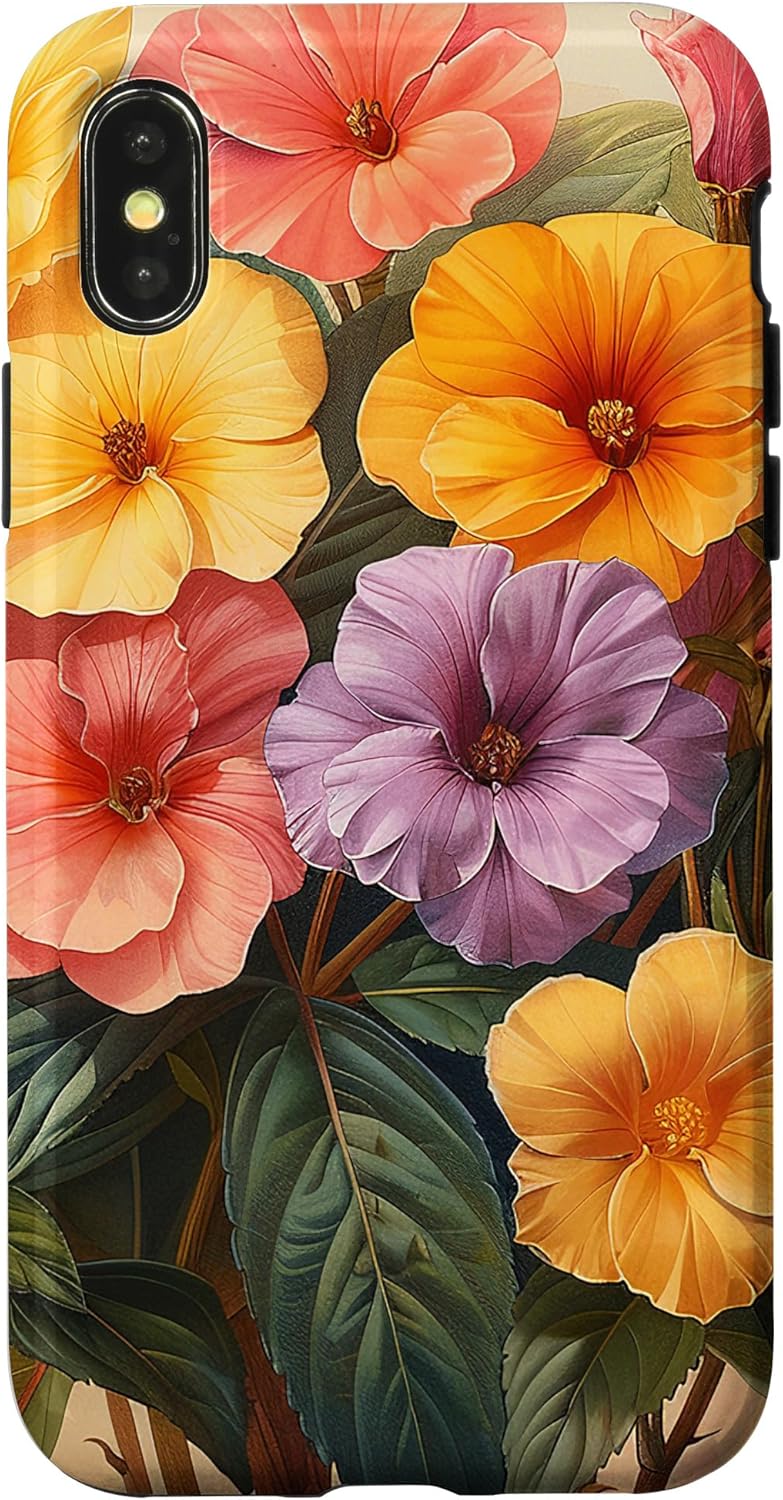 Coque pour iPhone X/XS Bouquet d'onagre floral aux couleurs pastel graphique - Image 2