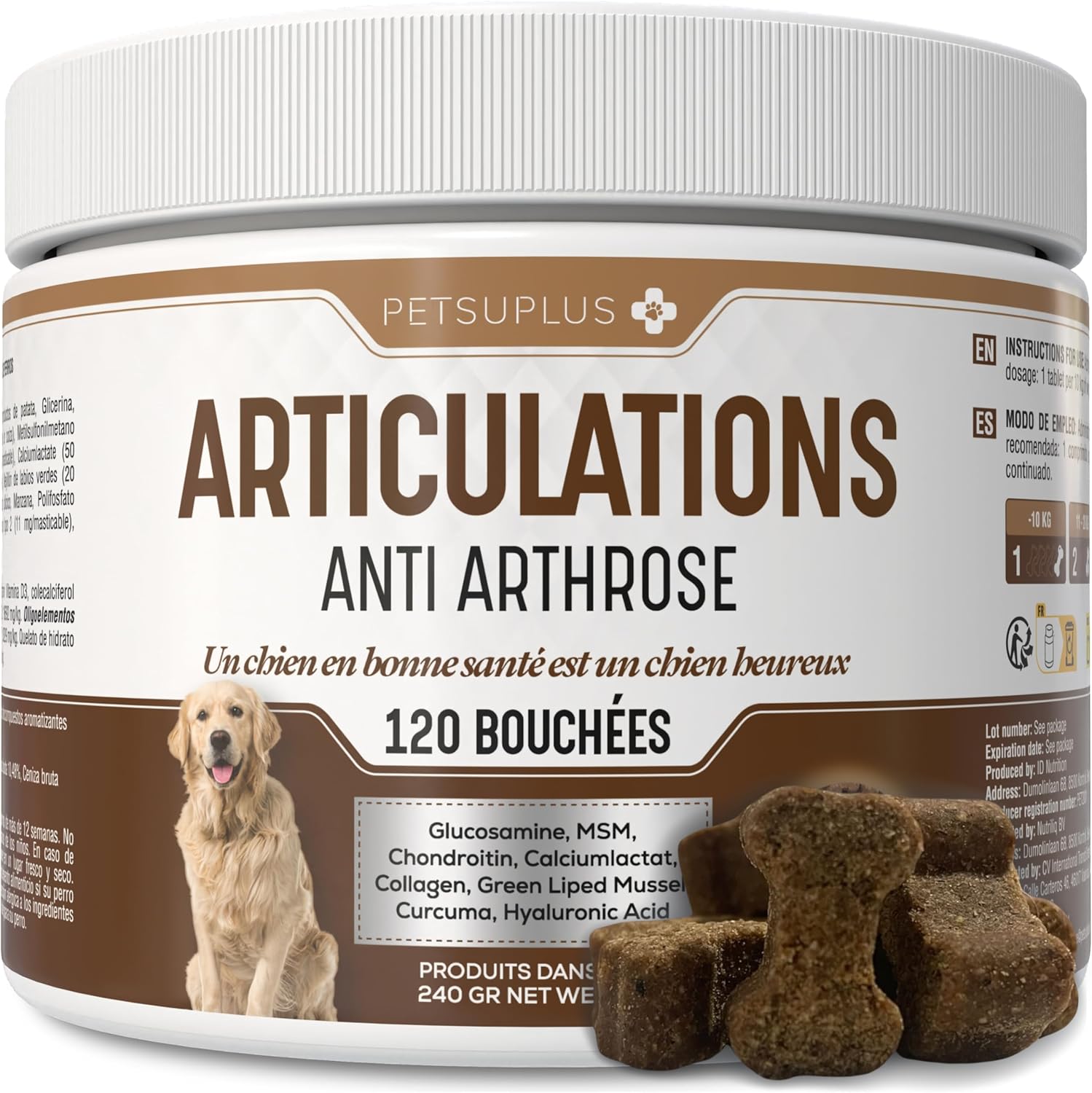 Dog Joint Treatment Supplement - Dog Joint Treatment - Green Dog Mussel, Chondroitin, Glucosamine, MSM, Collagen, Hyaluronic Acid - Anti Osteoarthritis - 120 Tablets - Image 2