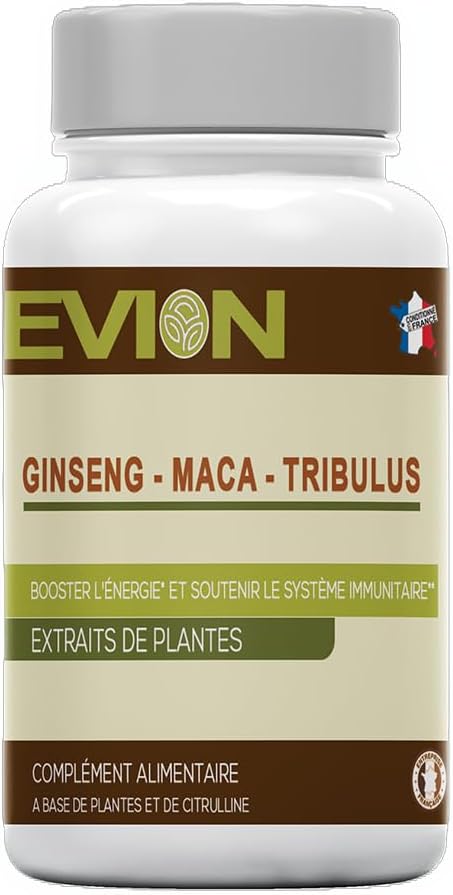 EVION - Maca - Ginseng & Tribulus - Dietary supplement, BOOST ENERGY AND SUPPORT THE IMMUNE SYSTEM - 60 Capsules of 395mg - Image 2