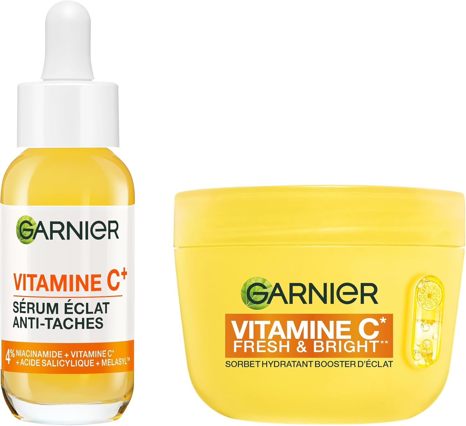 GARNIER - SkinActive Vitamin C - Fresh & Bright Moisturizing Sorbet Cream (85ml) + Vitamin C Day Serum (30ml) - Reduces Dark Spots, Unifies & Boost Complexion Radiance - All Skin Types - Image 2
