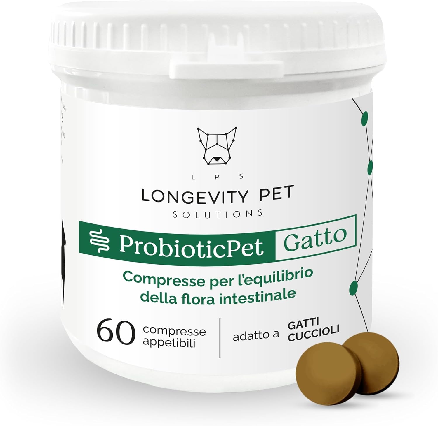 Lactic Ferments ProbioticPet Cat 60 CPR | Probiotics for Gut Balance | Cat Supplements for Diigestion, Poorly Formed Stool, Gut Health | Longevity Pet - Image 2