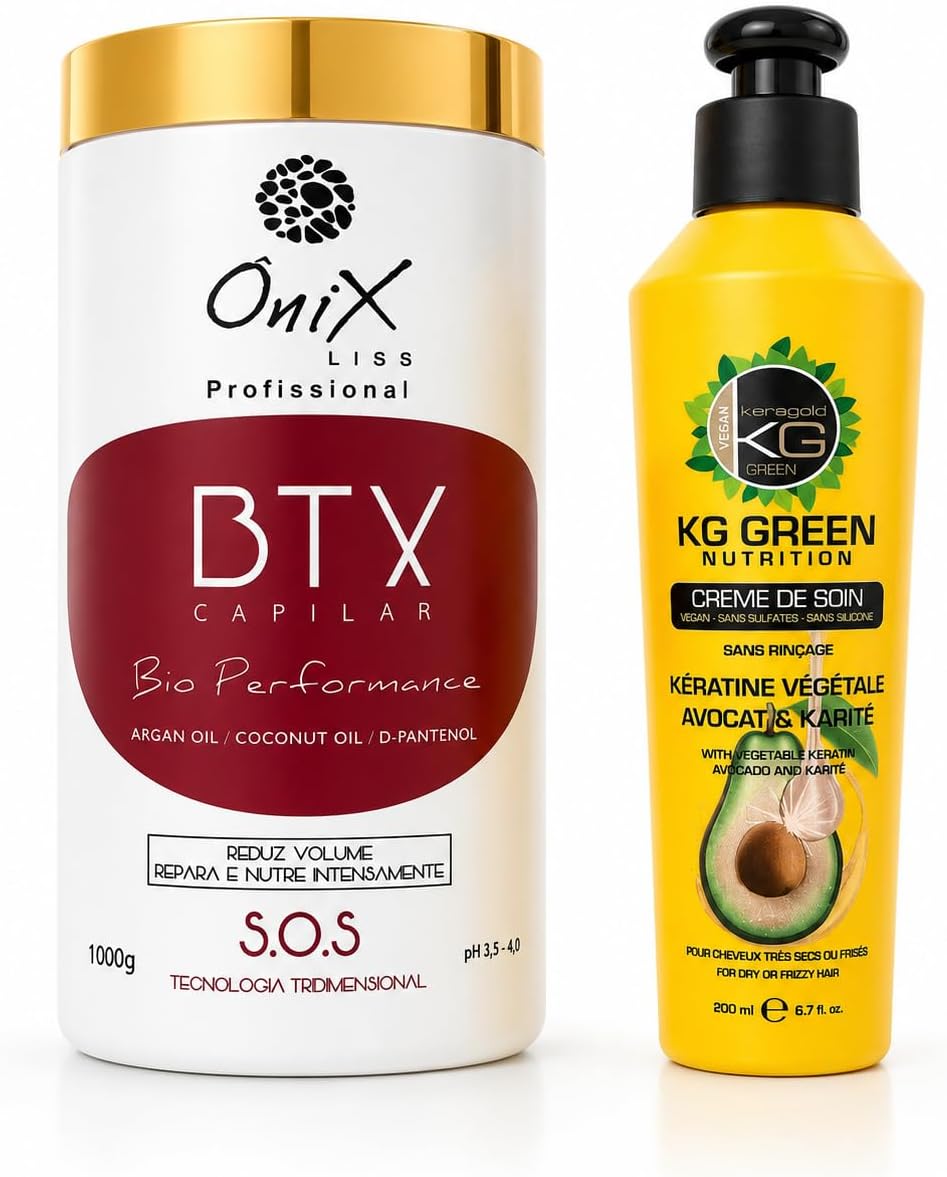 OniX Liss BTX Capilar Bio Performance 1000 g – BTX Hair – Repairs, Nourishes & Reduces Frizz – Keragold Leave-In Cream Available (Random) - Image 2