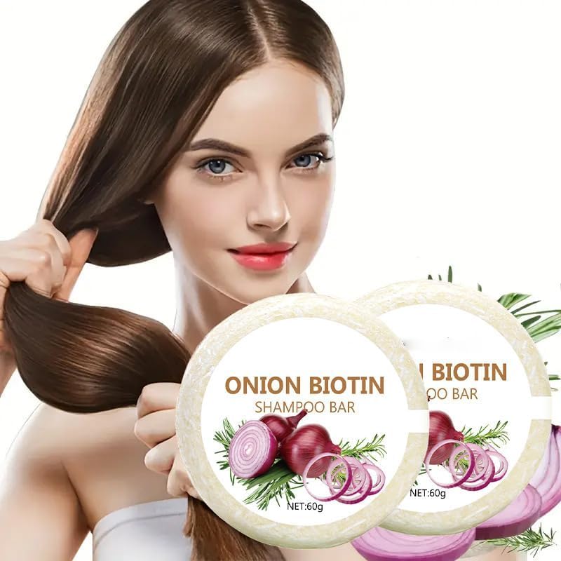 Onion Biotin Shampoo Bar, Onion Rosemary Shampoo Soap, Nourishing Purifying Onion Biotin Shampoos Soap, Moisturizing Onion Shampoo Rosemary Hair Soaps Bars - Image 2