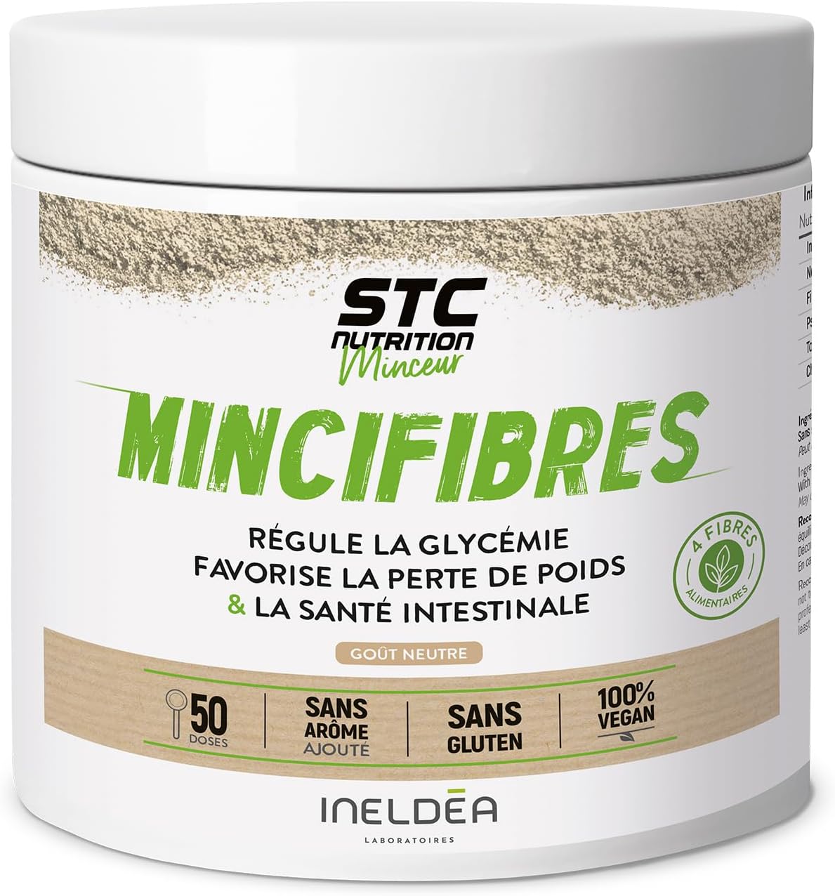 STC NUTRITION - Mincifibres - Food supplement with Chicory, Nopal, Apple, Psyllium & Chrome - Promotes weight loss and intestinal health - Neutral taste - 50 doses - Image 2