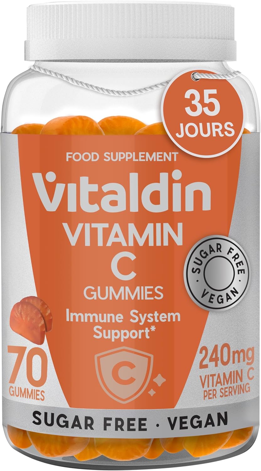 VITALDIN Gummies Vitamin C - 240mg Per Dose - Kids & Adults - Boosts Immunity & Reduces Fatigue - Vegan, Sugar Free, Gluten Free - Orange Flavour - 70 Gummies - Image 2
