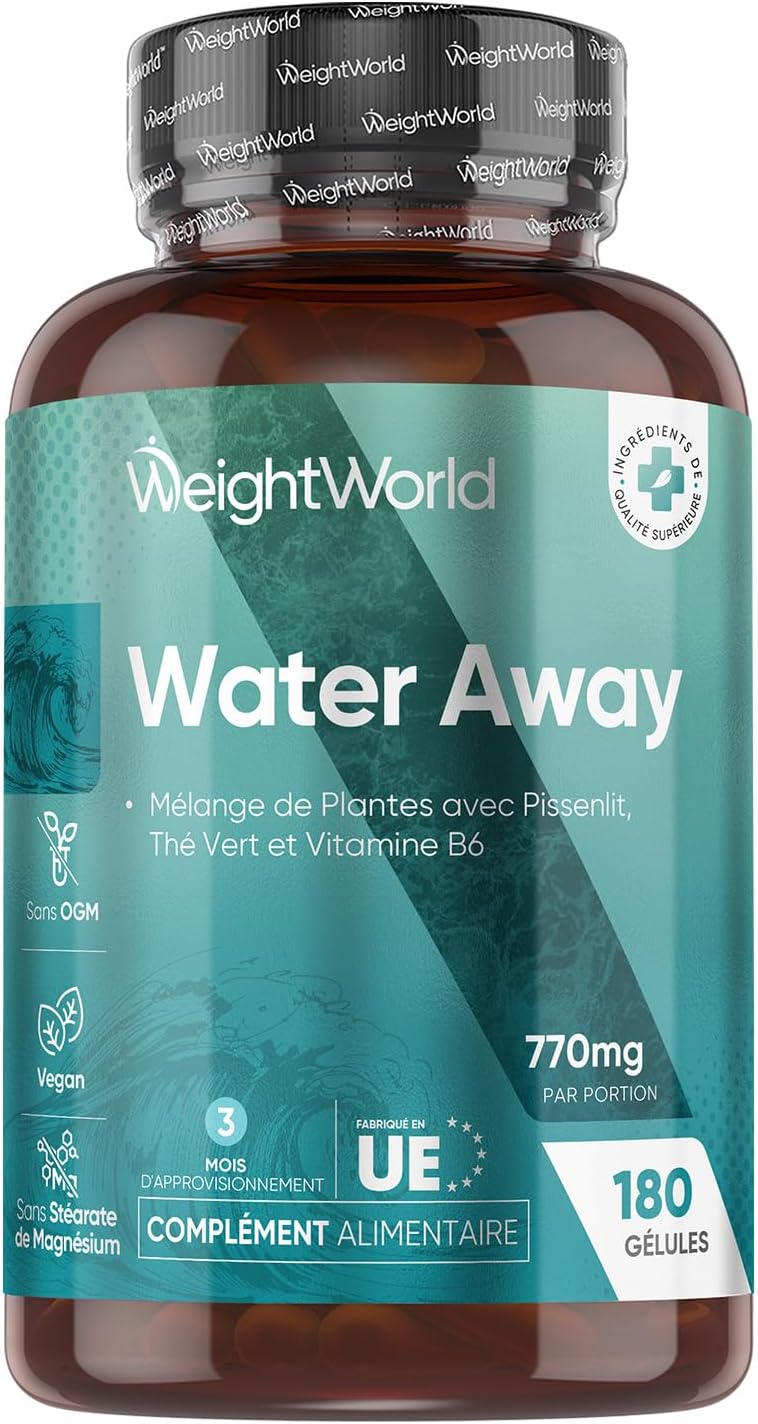 Water Away Drain Water – 180 Vegan Capsules (3 Months) – Plant Mix with 11 Ingredients: Dandelion, Green Tea, Apple Vinegar, Potassium, Non-GMO Vitamin B6 and Magnesium Stearate. - Image 2
