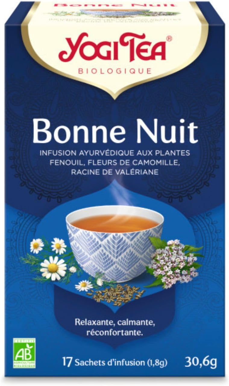 YOGI TEA – Bonne Nuit Bio – Relaxing Infusion Without Caffeine – Blend of Fennel, Chamomile Flowers & Valerian Root – Relaxation & Sleep – 17 Sachets - Image 2