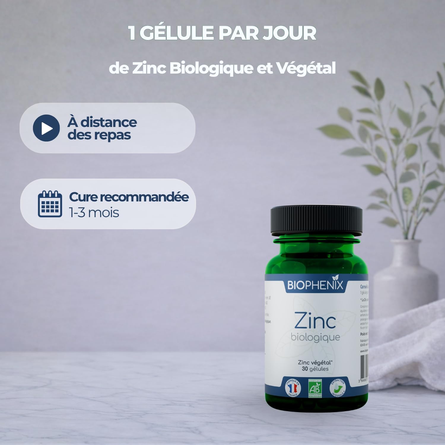 Biophénix - Organic Zinc 30 capsules - Exclusive Complete Extraction Process - 100% Natural Plant-Based Food Supplement - 0% Excipien - New Formula - Made in France - Vegan - Image 7
