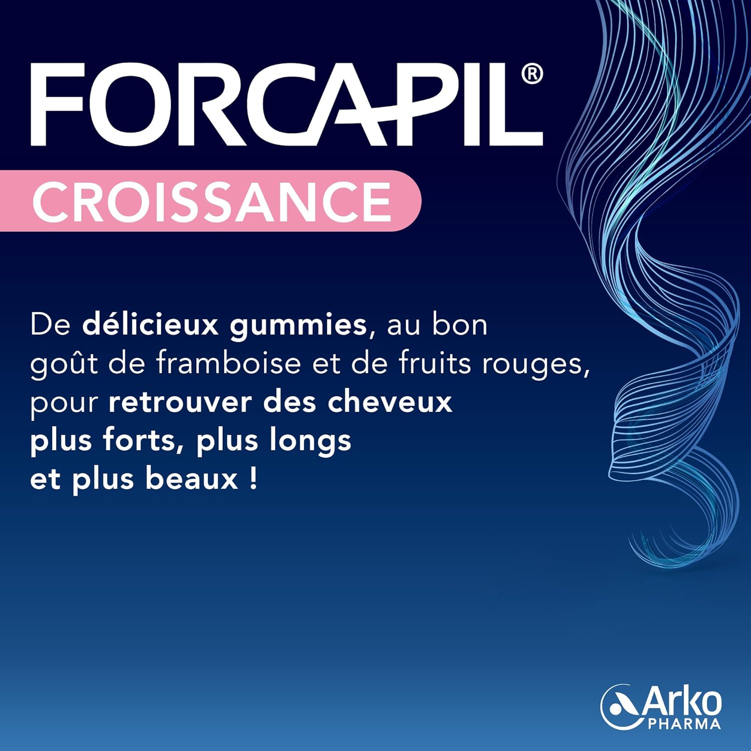 Arkopharma Forcapil Gummies Growth - Hair and Nails - Promotes Hair and Nail Growth - Strengthens Hair Fibre - 60 Gummies - One Month Cure - Image 3