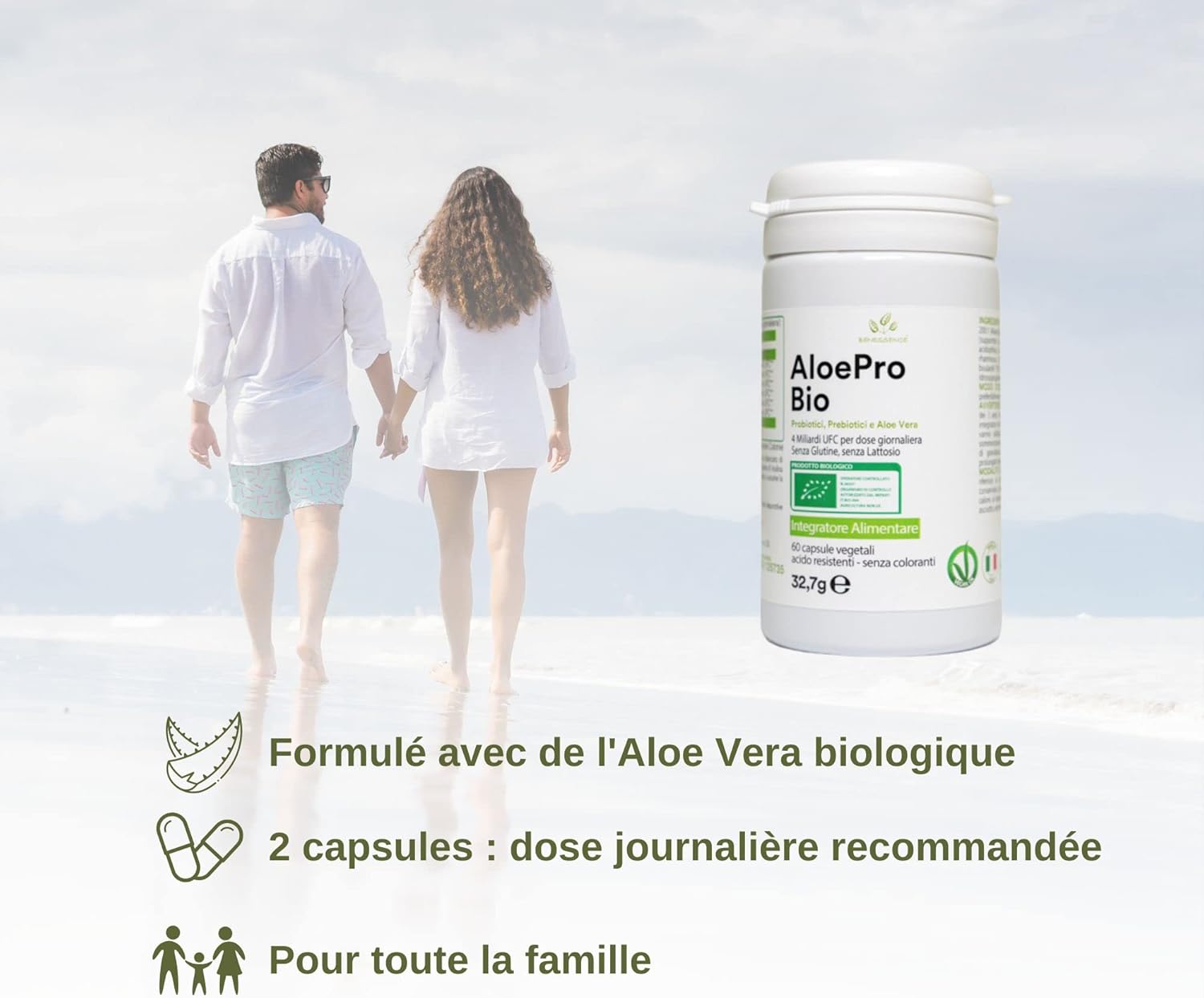 Benessence - Organic Aloe Vera, Probiotics and Prebiotics in Vegetable Capsules - 60 Capsules - Image 5