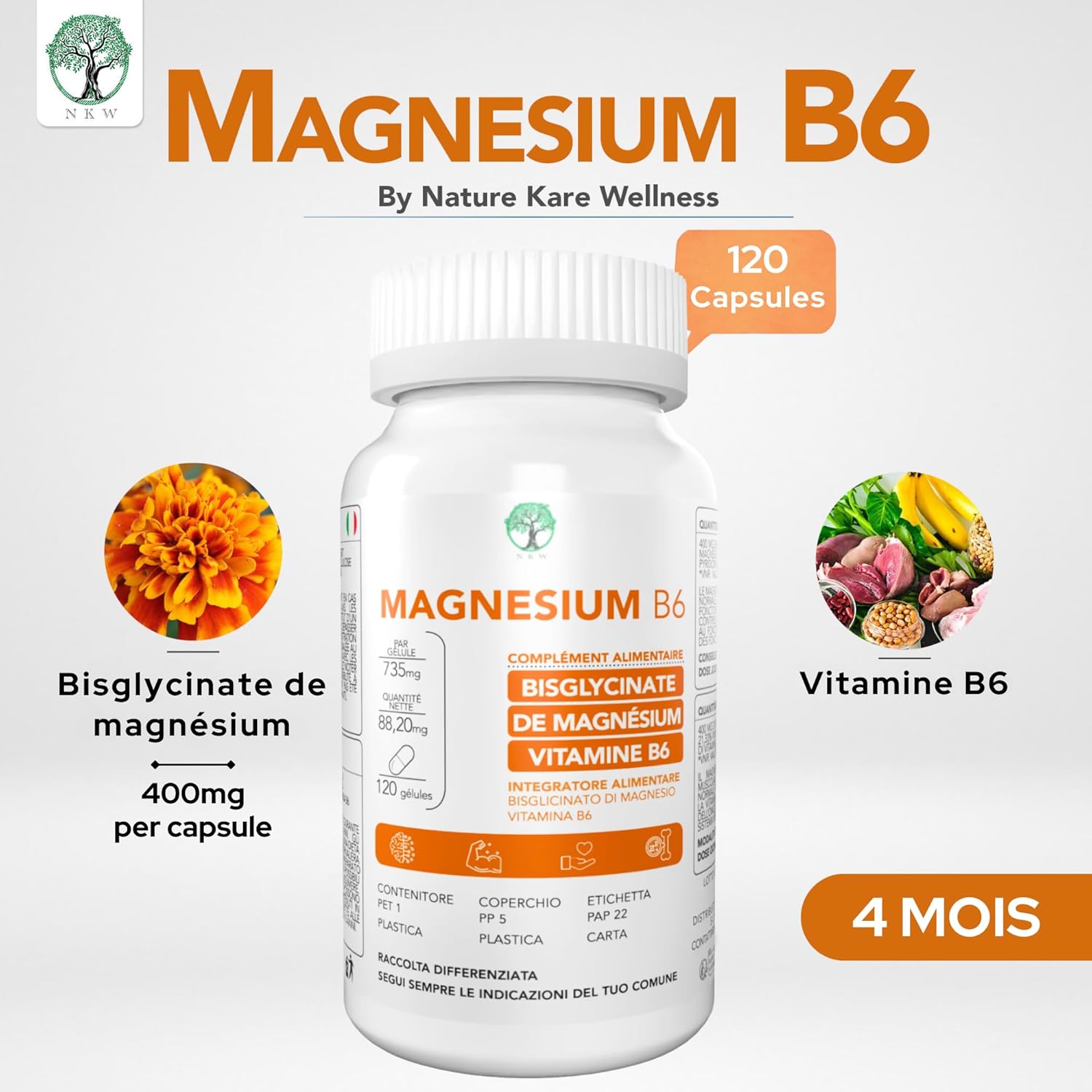Magnesium Bisglycinate B6 | Magnesium Bisglycinate + Vitamin B6 | mAgnesium Glycinate | MaGnesium Citrate | Magnesium Complex | Magnesium Bisglycinate | Magnesium B 6 | Magnesium B 6 - Image 3