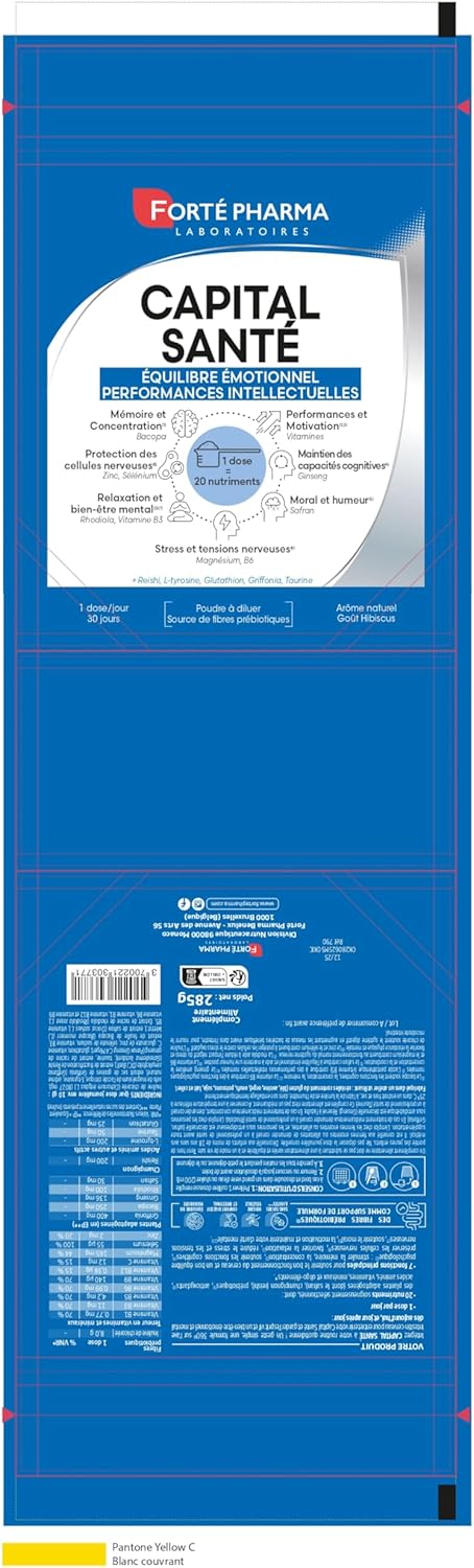 Forté Pharma - Capital Santé Emotional Balance Intellectual Performance - 1 tbsp.=20 nutrients - Vitamins, Ginseng, Magnesium, Reishi, Glutathione, Saffron, Rhodiola - 1 dose/day, 30 days - Image 7