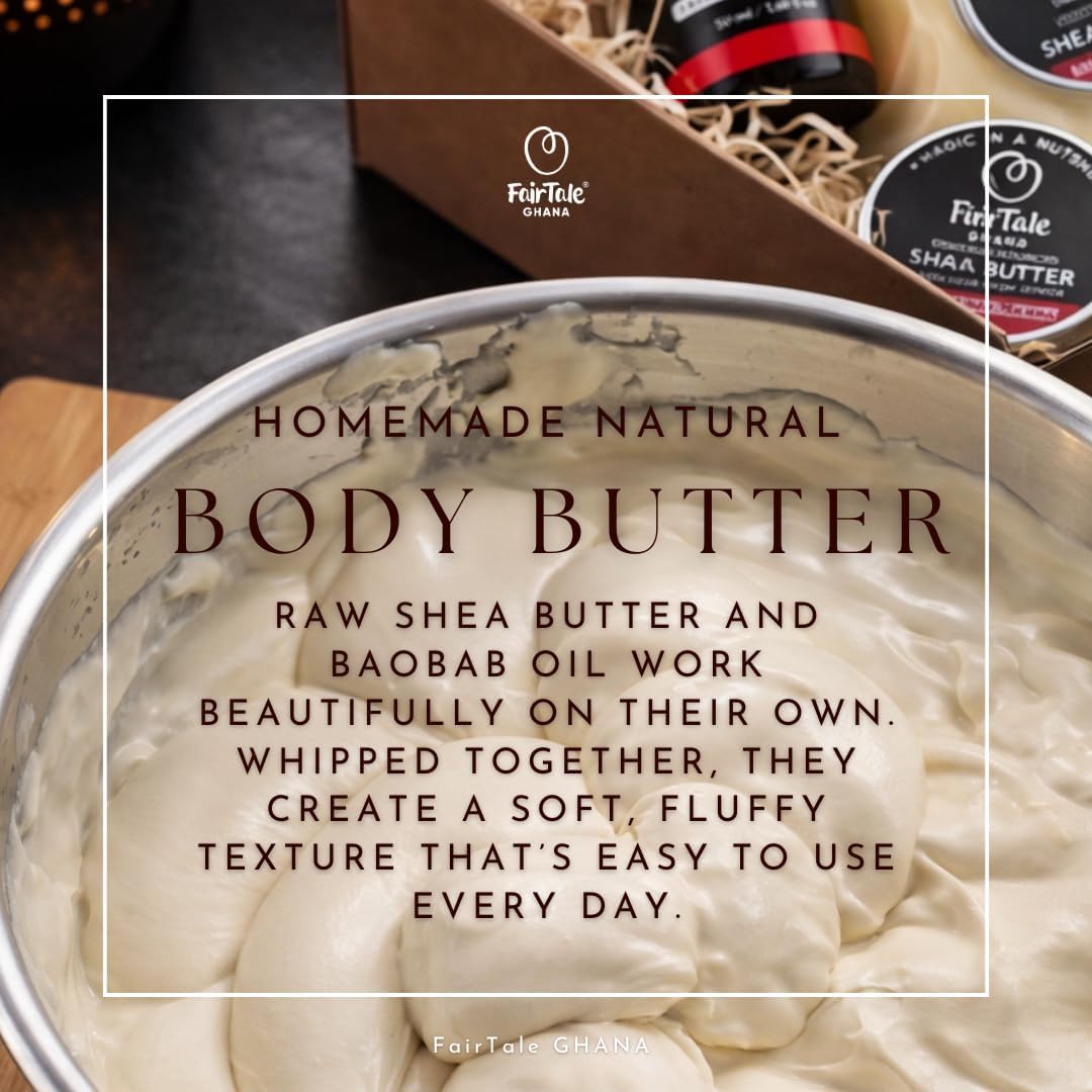 FairTale GHANA Raw African Shea Butter 16oz / 450g + Baobab Oil 210ml / 210ml Set - Image 6