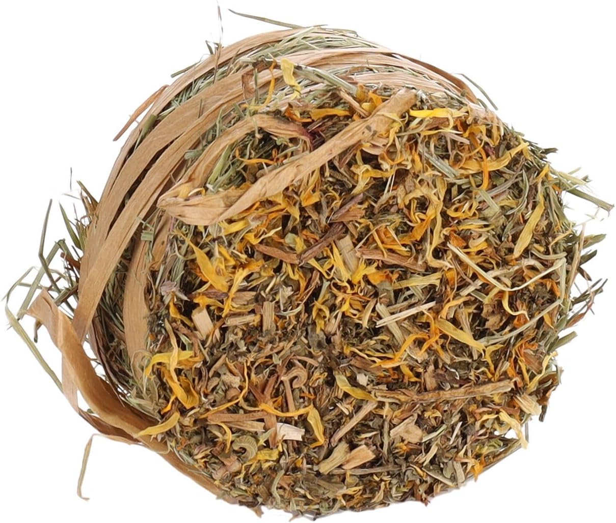 Rabbit Hay Roll Snack - Marigold & Dandelion - 9x9x6cm - 75g - for Rodents - 100% Edible - No Cereals or Added Sugars - Made in Europe - Image 3
