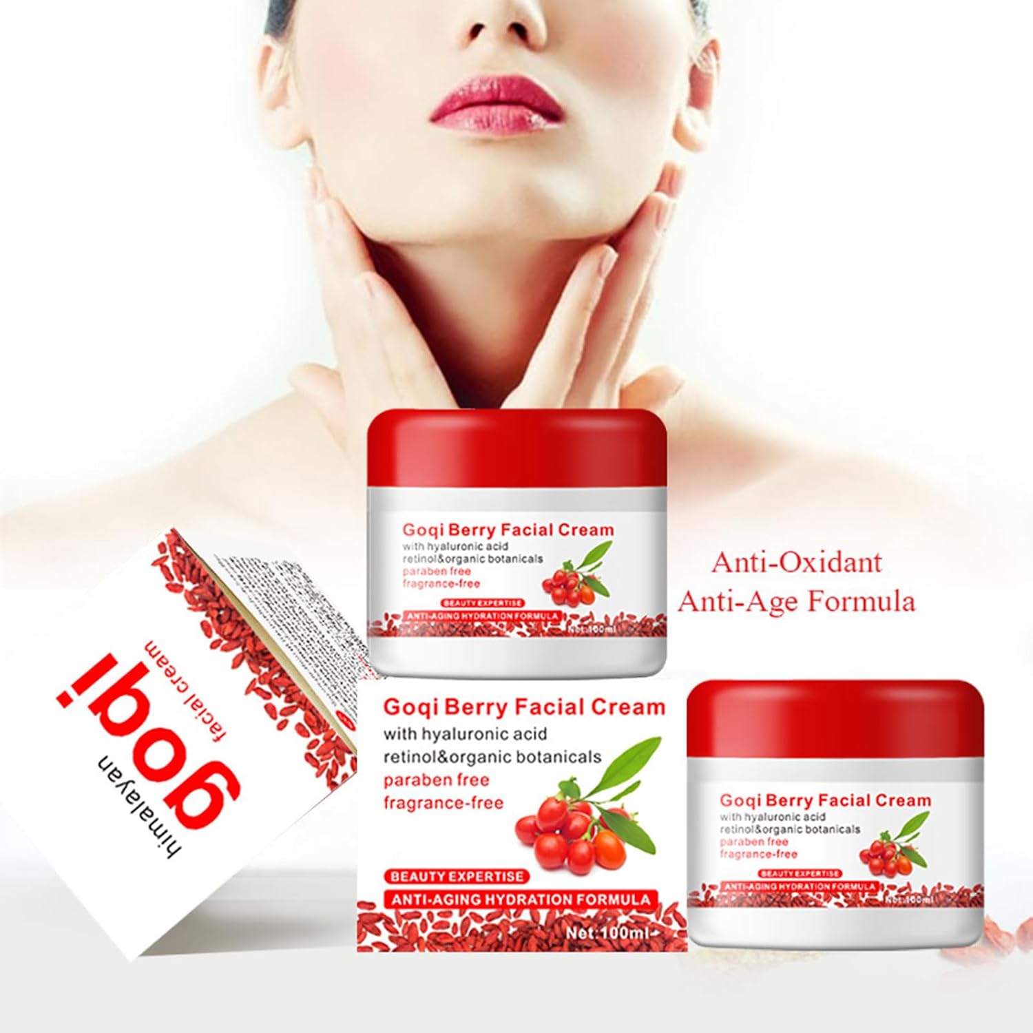 32 Goji Berry Face Cream - Hyaluronic Acid & Vitamin C, Natural Anti-Aging & Anti-Wrinkle Cream for Day and Night, Suitable for Women and Men - Image 5