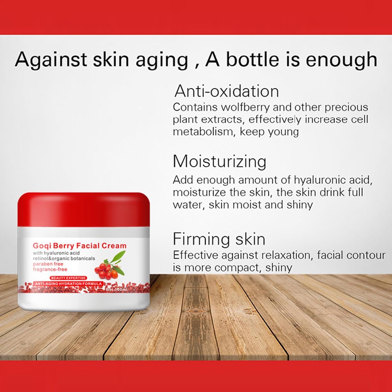 32 Goji Berry Face Cream - Hyaluronic Acid & Vitamin C, Natural Anti-Aging & Anti-Wrinkle Cream for Day and Night, Suitable for Women and Men - Image 8