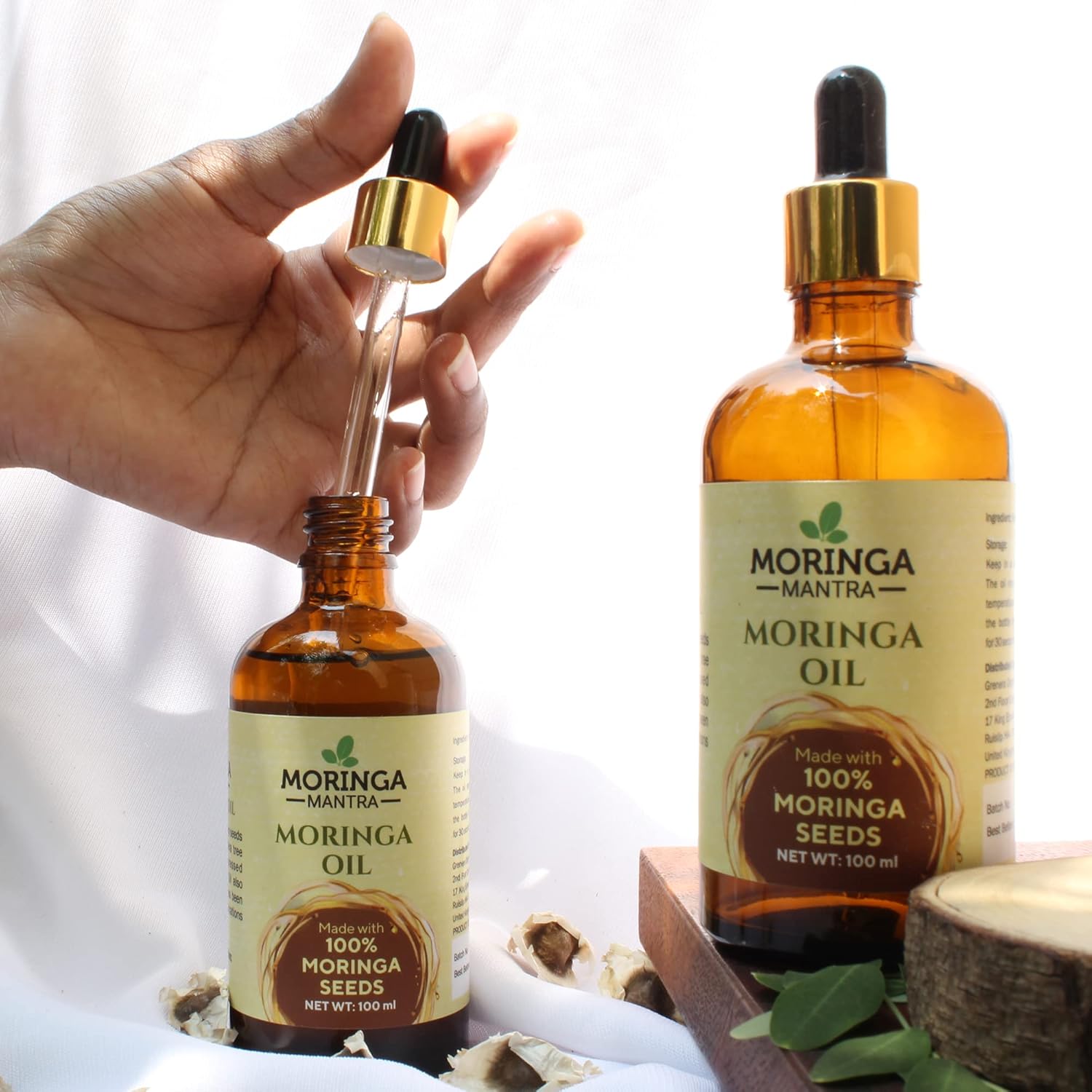 Moringa Mantra Pure Moringa Seed Oil, 100ml, Made from Moringa Oleifera Seeds, Cold Pressed Oil, No Additives or Additives - Image 5
