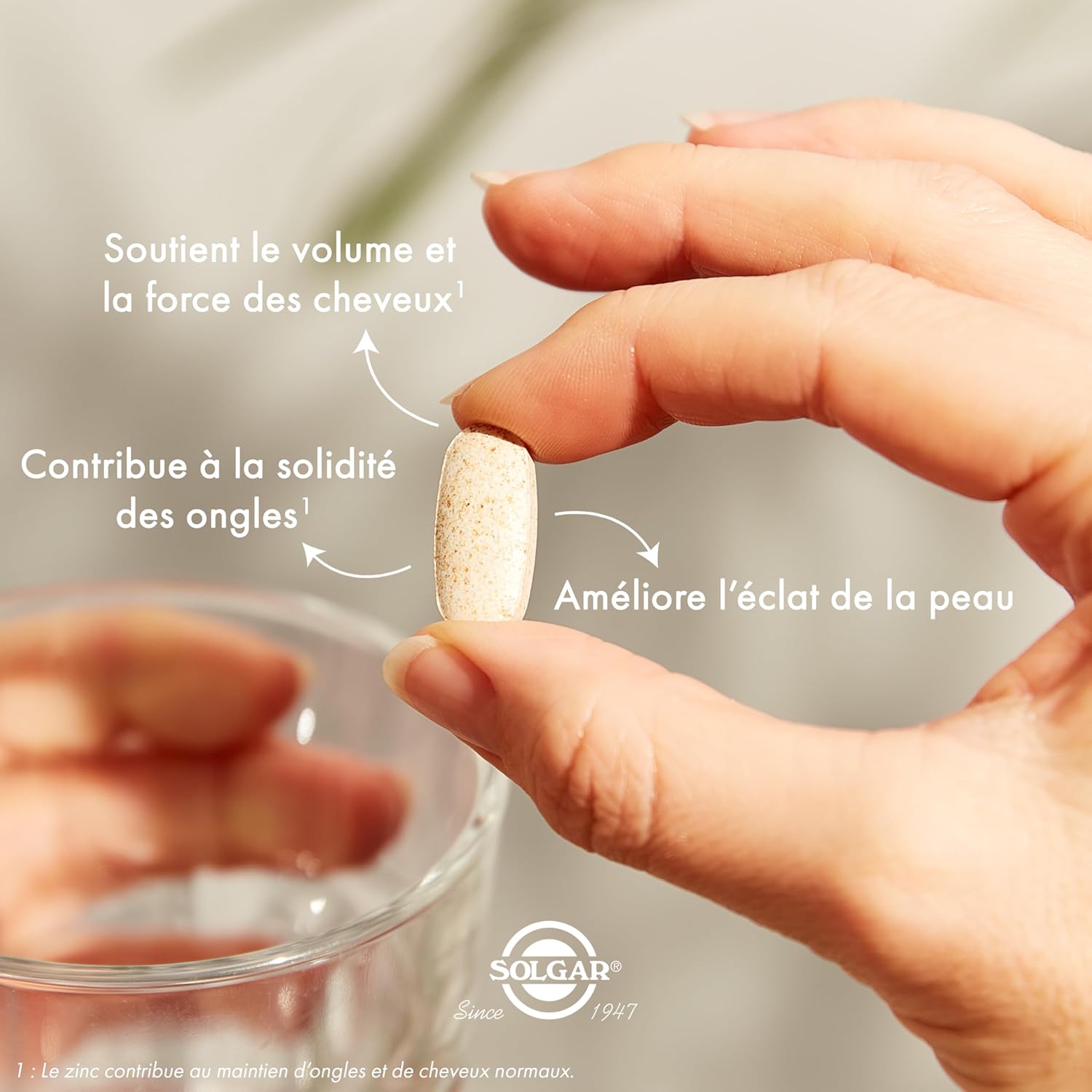 Solgar Skin, Nails, Hair - Beauty - Essential Nutrients: Zinc, Vitamin C, Amino Acids, Copper - Patented Form of MSM - Food Supplement - Bottle of 120 tablets - Image 5