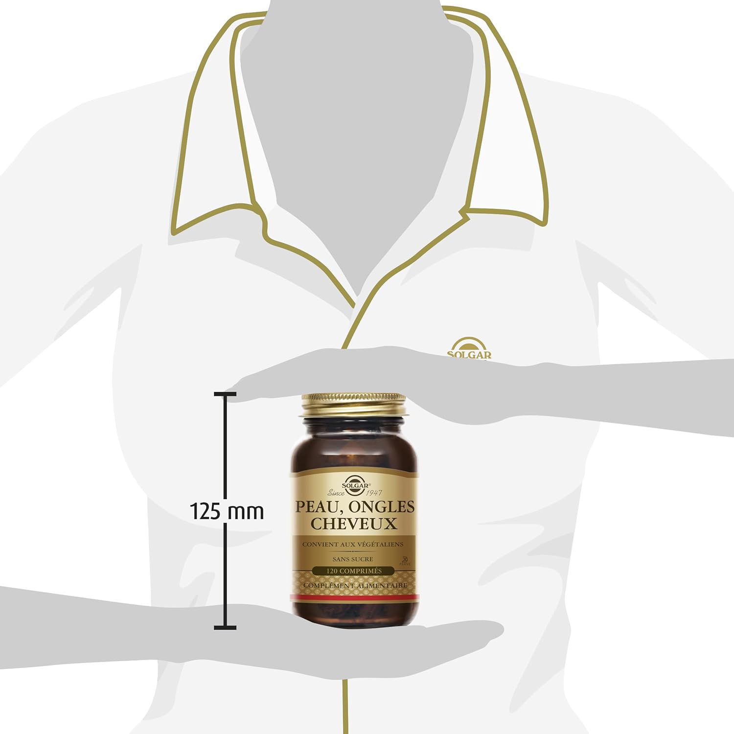 Solgar Skin, Nails, Hair - Beauty - Essential Nutrients: Zinc, Vitamin C, Amino Acids, Copper - Patented Form of MSM - Food Supplement - Bottle of 120 tablets - Image 8