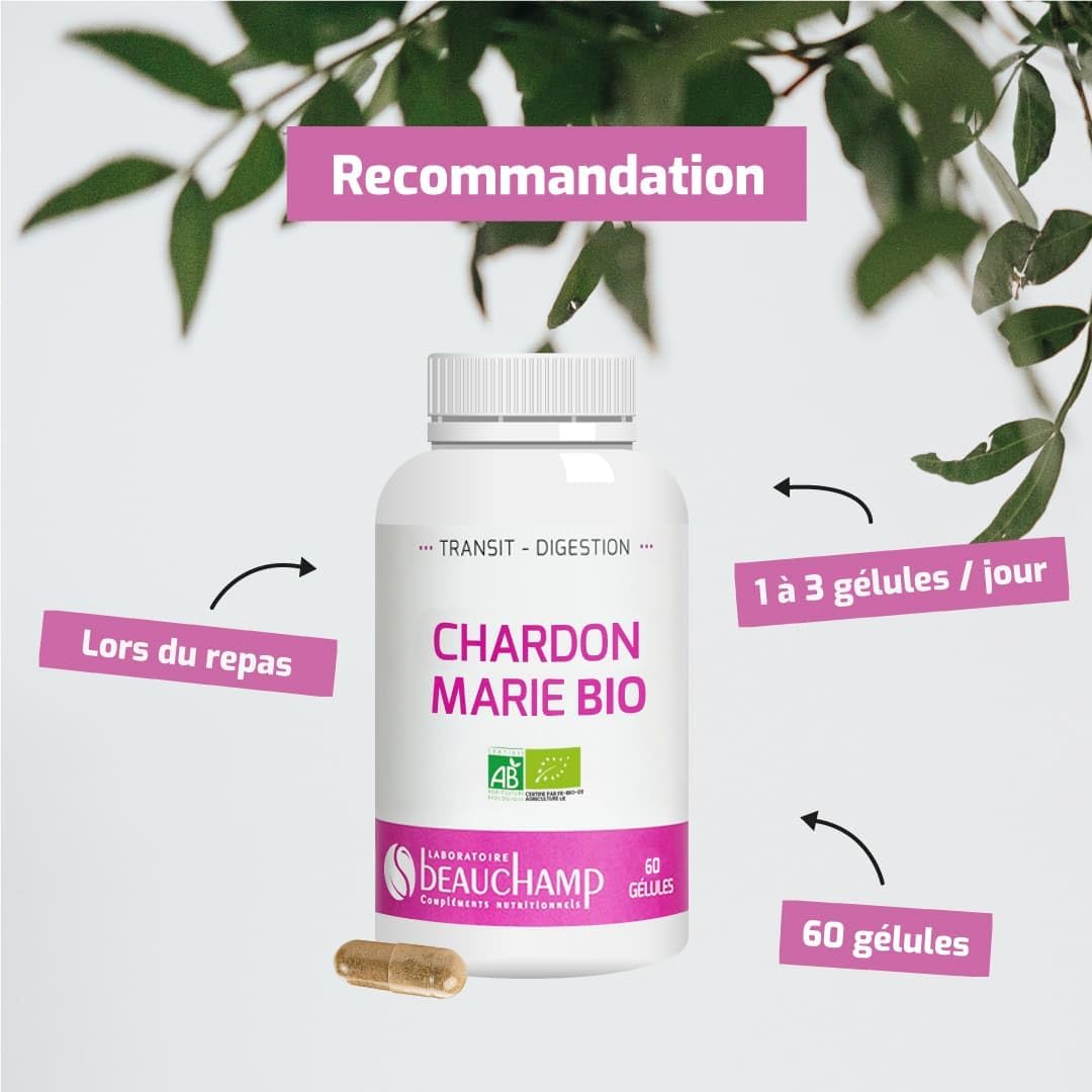 CHARDON MARIE - Food Supplement - Detoxification, Elimination & Protection of the Liver - 50 Capsules - Made in France - Image 3