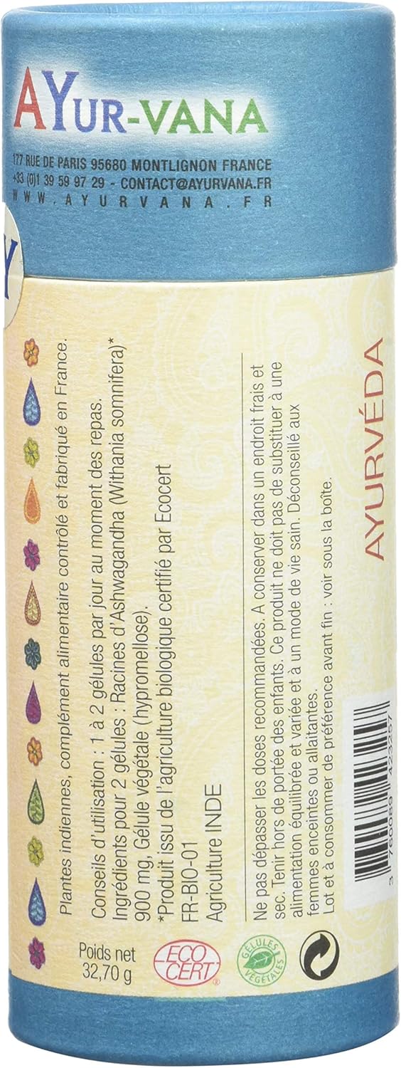 AYur-vana Ashwagandha Organic 60 Vegetable Capsules of 545 mg - Image 3