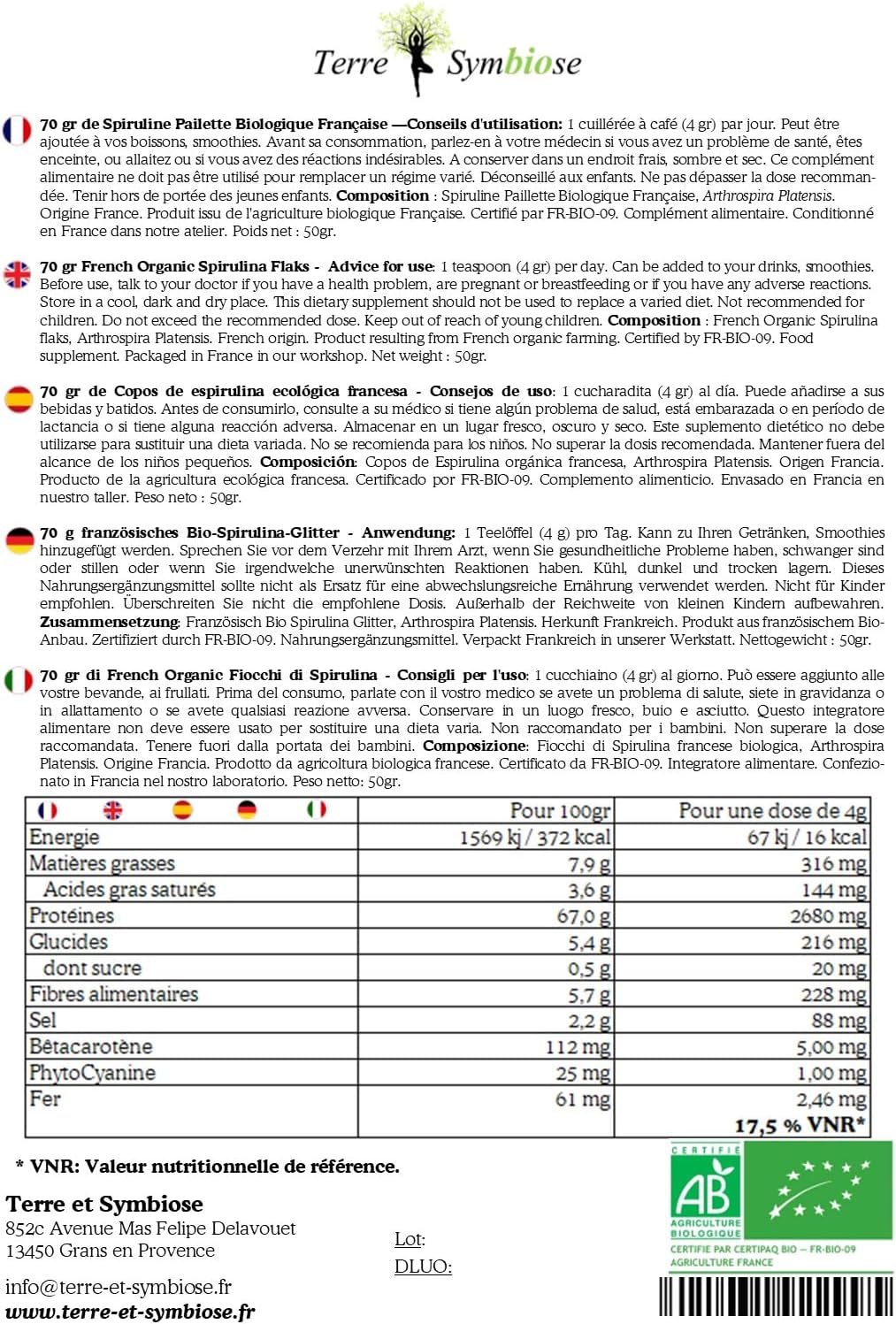 Spirulina Glitter French Organic - 70g - Image 4
