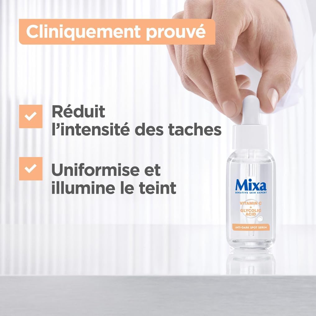 Mixa - Concentrated Anti-Spot Serum - For Dull Complexions - Enriched with Vitamin C and Glycolic Acid - 30 ml - Image 3