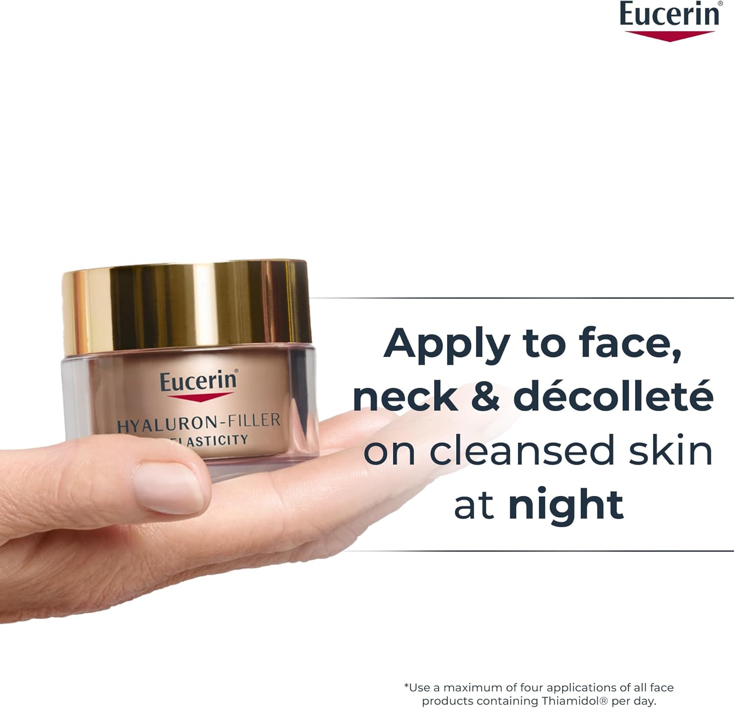 Eucerin Hyaluron-Filler + Elasticity Anti-Ageing Night Care 50 ml, Night Cream that Improves Skin Elasticity, Anti-Wrinkle Face Cream with Hyaluronic Acid and Thiamidol - Image 8