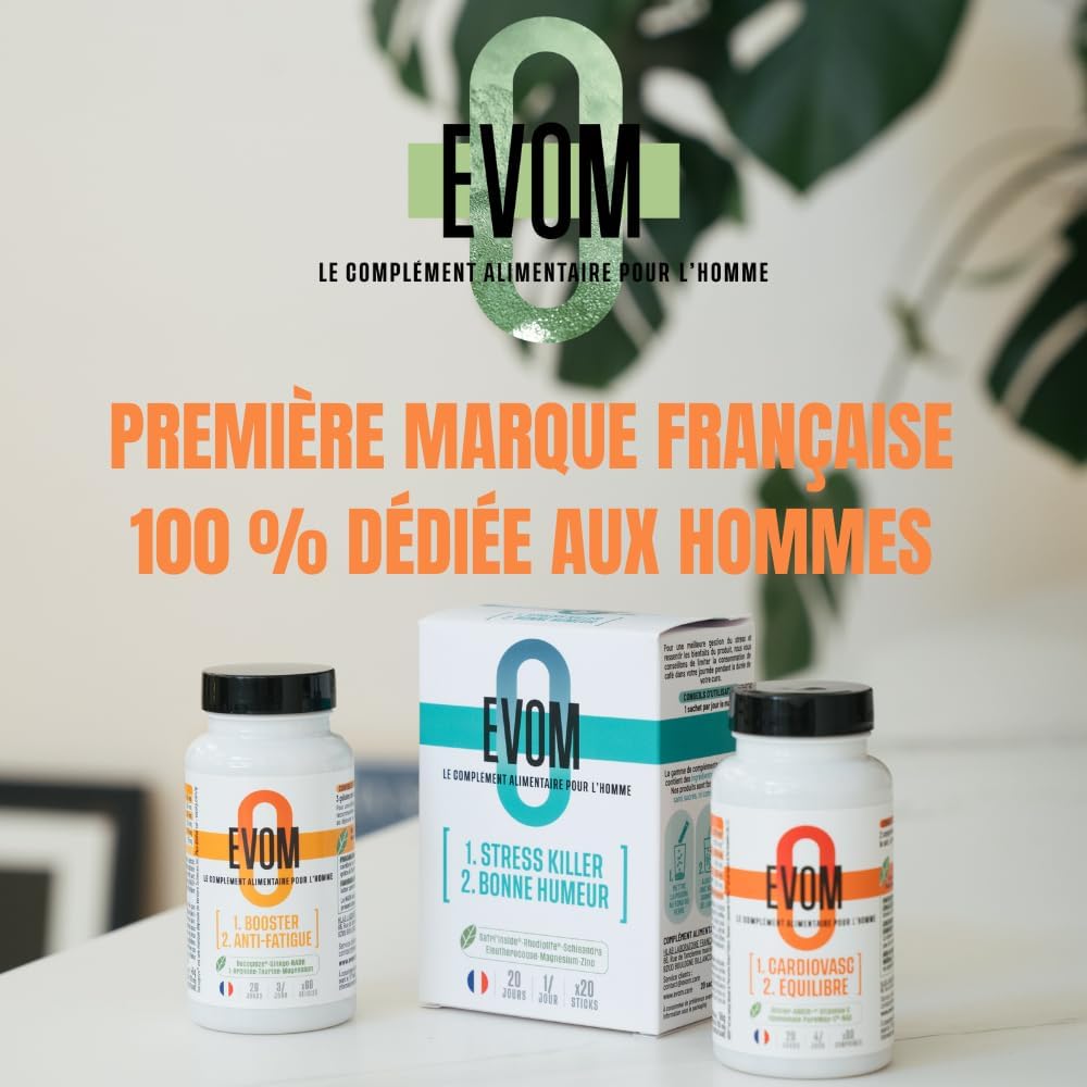 EVOM Men's Anti-Fatigue Booster – Physical Energy and Mental Tone – Magnesium (26% VNR), Bacopa BACOGNIZE, Ginkgo, NADH, Amino Acids – 20 Day Cure – Food Supplement For Men - Image 11