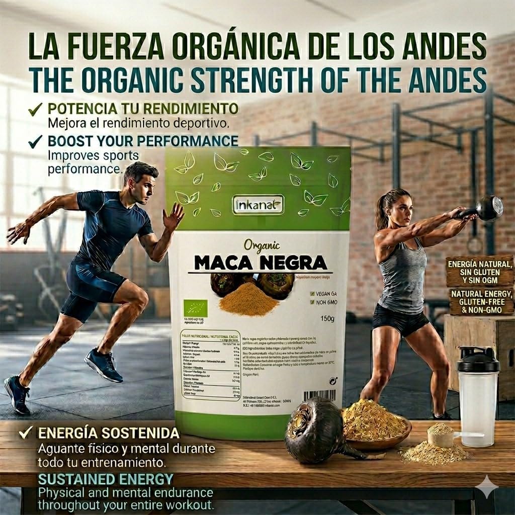 Organic Black Maca Powder - 150g | inkanat | Natural Energy, Vitality and Physical and Mental Performance - Image 4