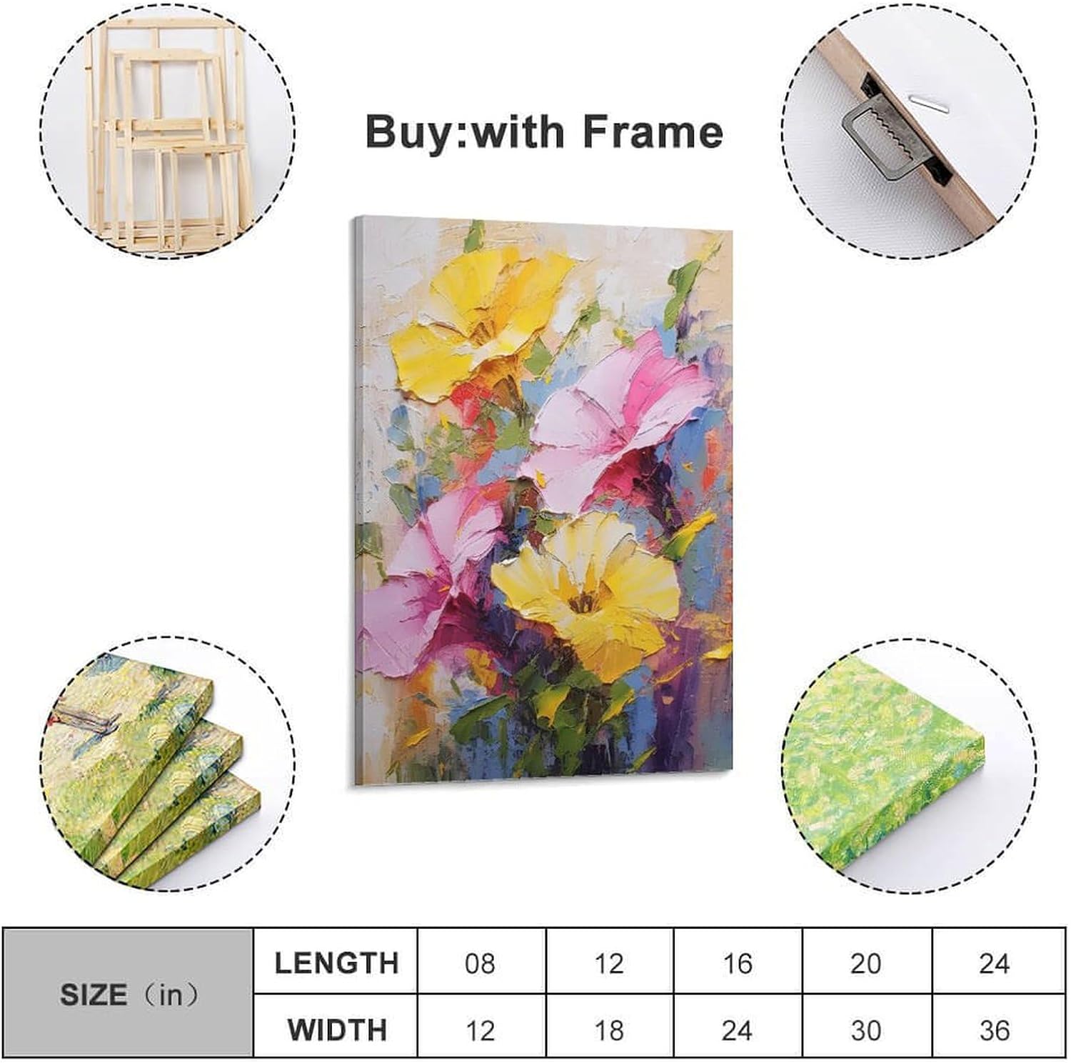 GTTHOK Poster décoratif sur toile Motif onagre 20 x 30 cm - Image 3
