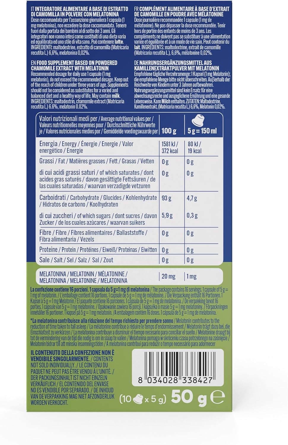Caffè Borbone Chamomile Soluble with Melatonin - 60 Capsules (6 packs of 10) - Compatible with Nespresso Home Use Coffee Machines - Image 8