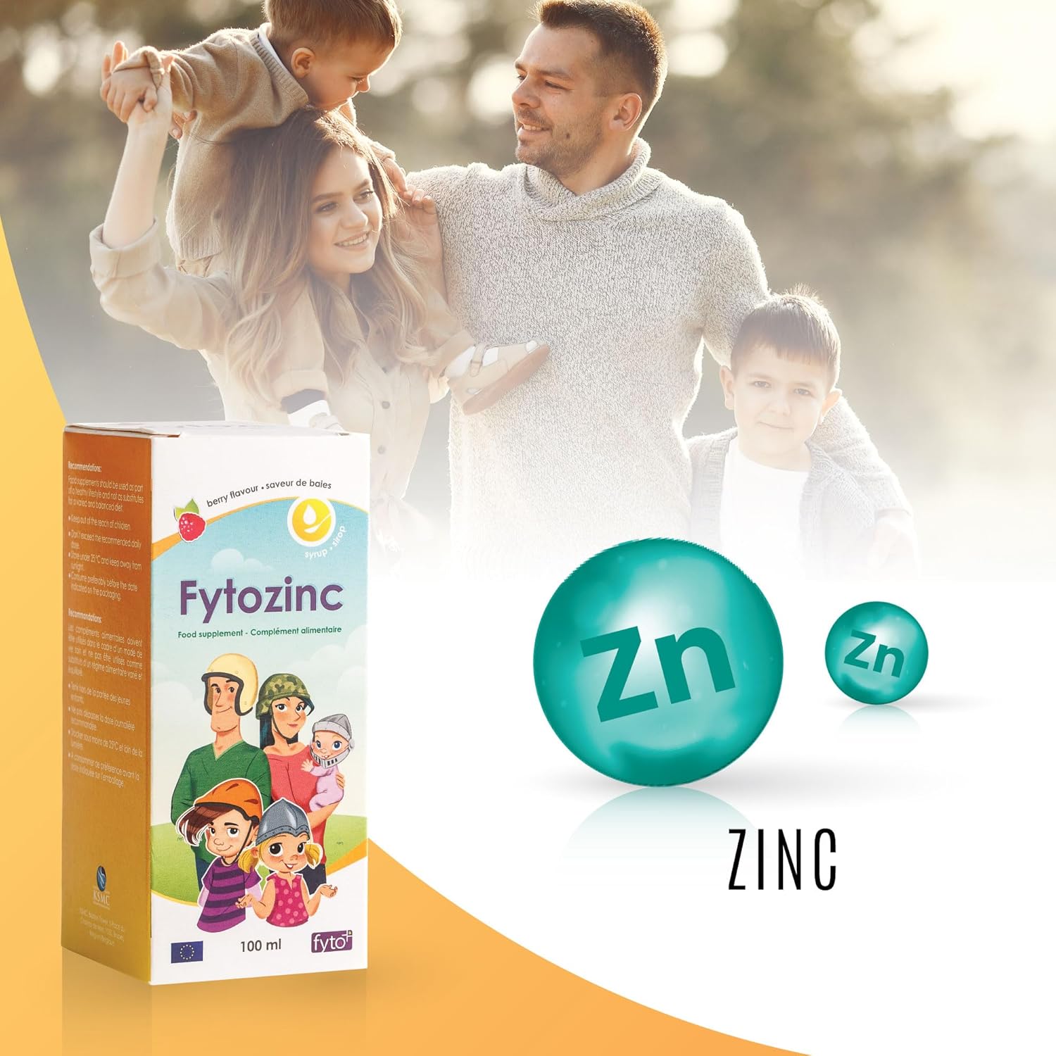Fytozinc Syrup Zinc Child Adult Immune Defenses Vitality 100 ml - Image 3
