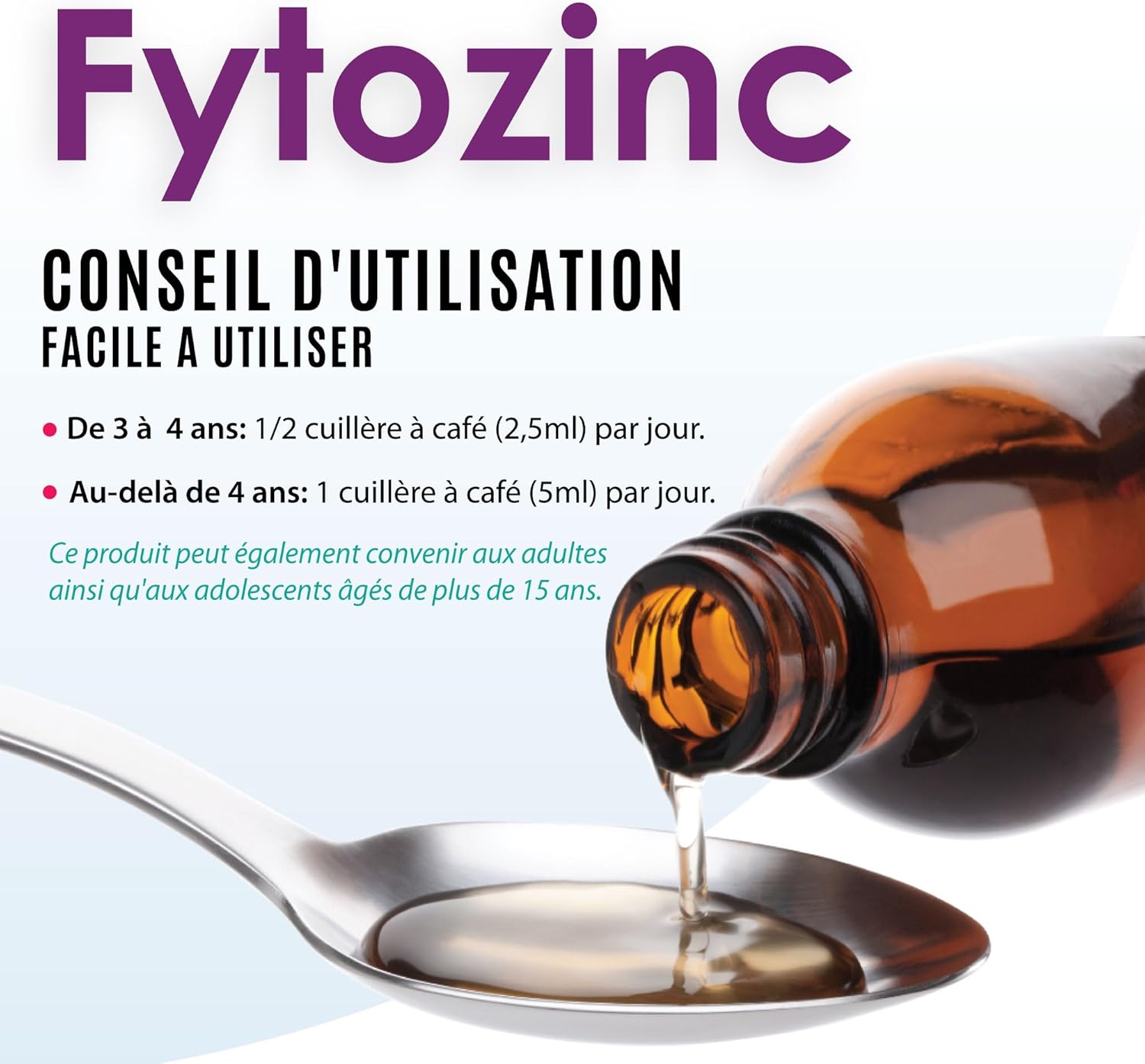 Fytozinc Syrup Zinc Child Adult Immune Defenses Vitality 100 ml - Image 5