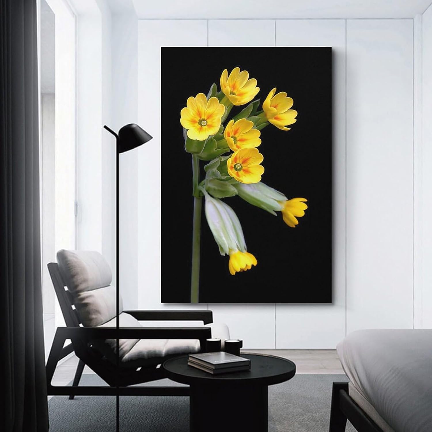 Evening Primrose Yellow Poster Canvas Print Modern Wall Decor for Bedroom 40x60cm - Image 4